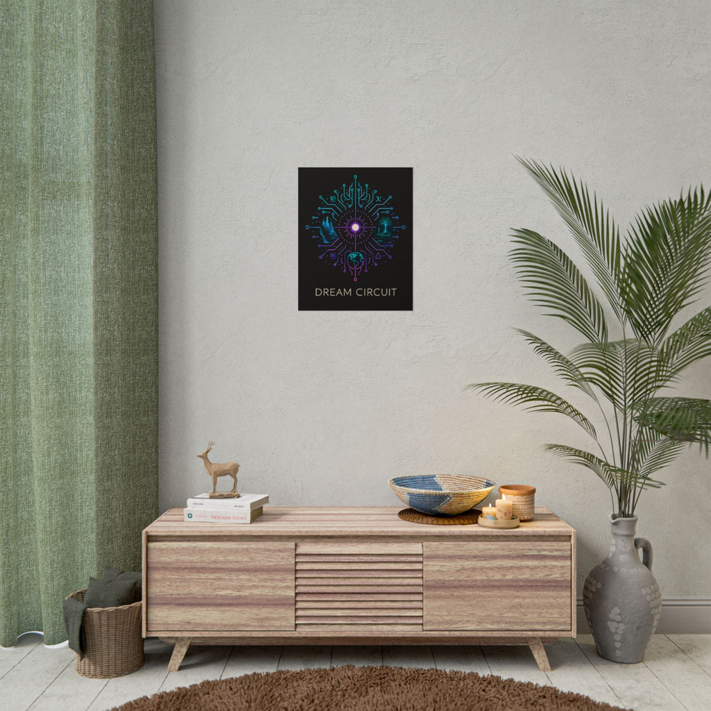 Cyberpunk Art Print, Dream Circuit Poster, Tech Aesthetic Wall Decor, Unique Gift for Tech Lovers, Modern Home Art
