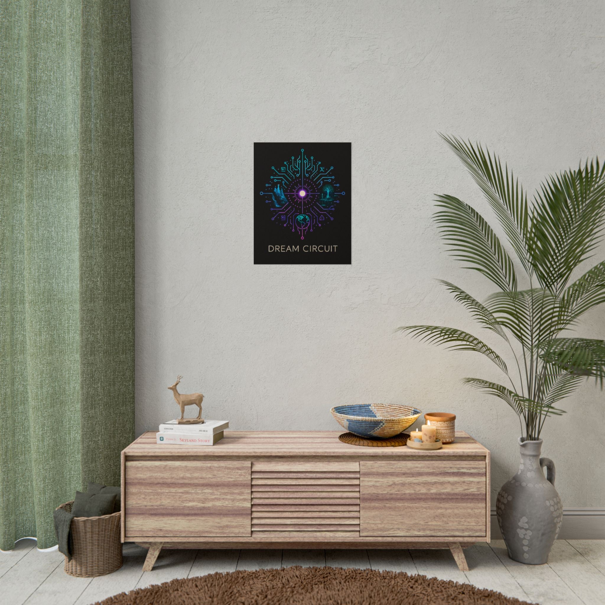 Cyberpunk Art Print, Dream Circuit Poster, Tech Aesthetic Wall Decor, Unique Gift for Tech Lovers, Modern Home Art