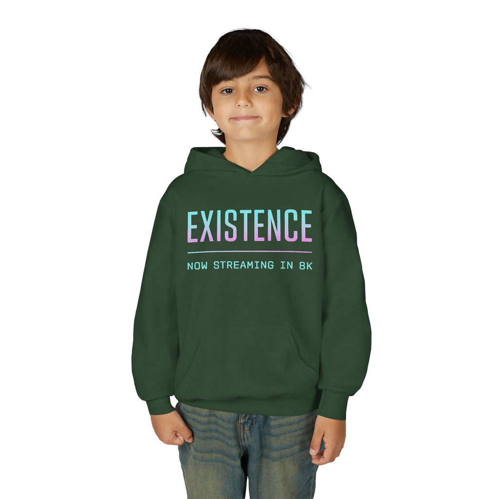 Existence Youth Hoodie - Cool Casual Wear, Streaming Theme, Gift for Gamers, Trendy Fashion, Comfortable Everyday Style