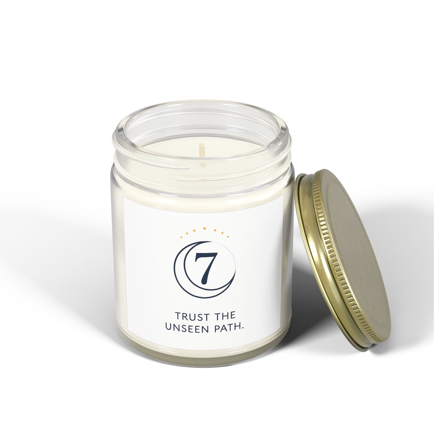 Coconut Apricot Scented Candle (4oz/9oz) — 'Trust the Unseen Path' Aromatherapy Jar