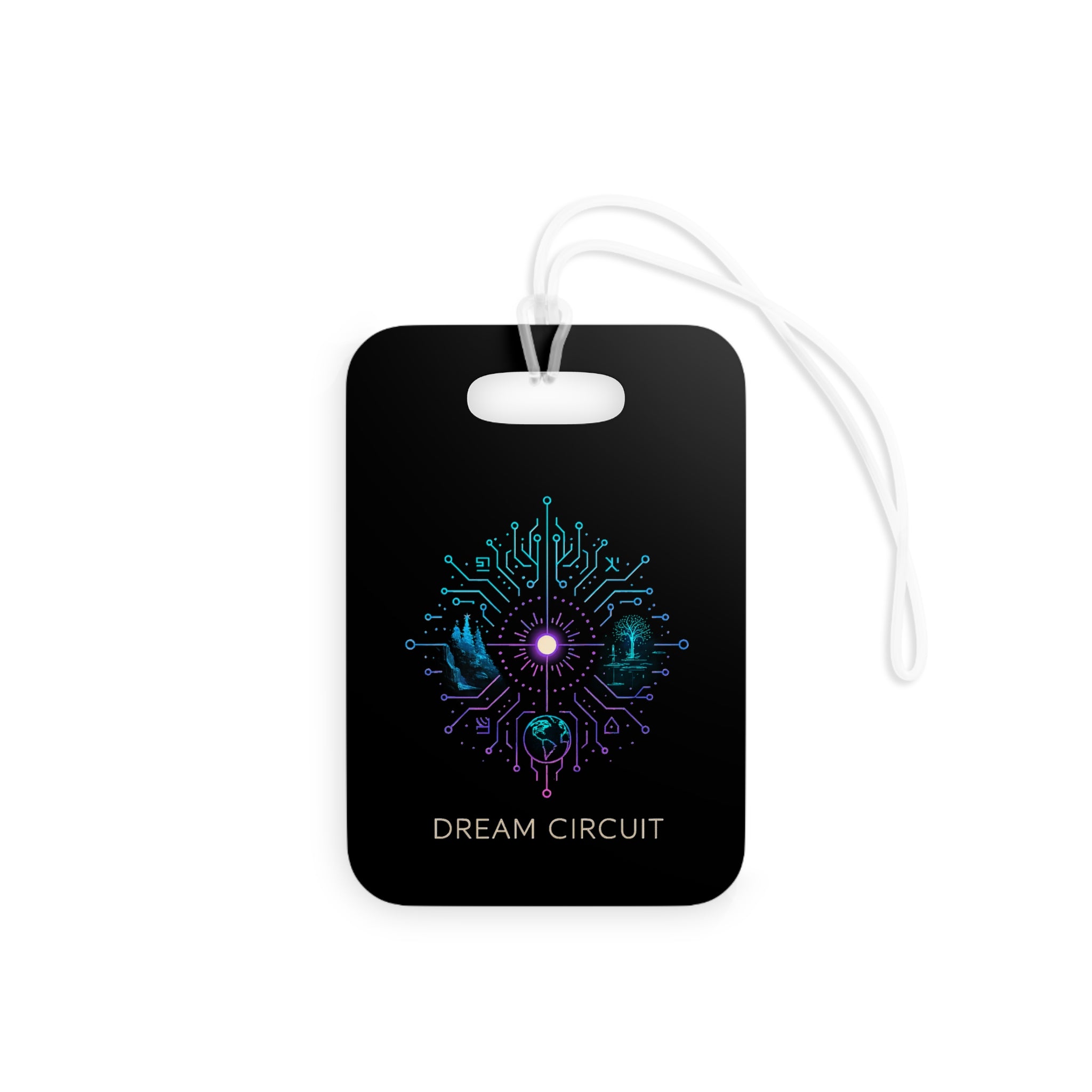 Tech-Inspired Luggage Tags, Dream Circuit Travel Accessory, Personalized Suitcase Identifier, Geeky Gift for Travelers, Adventure Ready