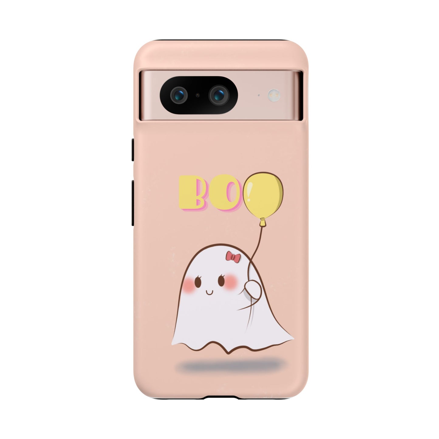 Cute Ghost 'Boo' Phone Case – Pink Balloon Protective Case