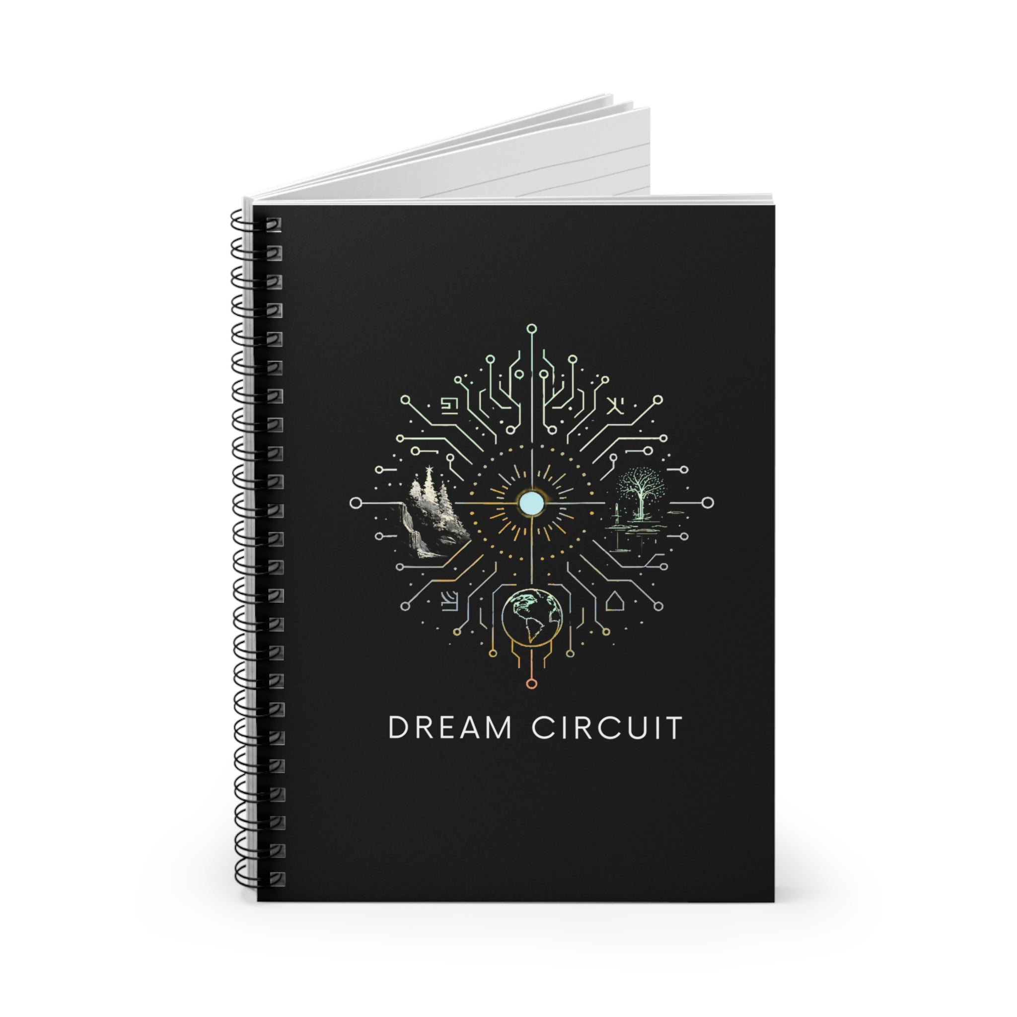 Dream Circuit Spiral Notebook - Ruled Line, Creative Journal, Geeky Gifts, Science Notebook, Unique Stationery, Planner