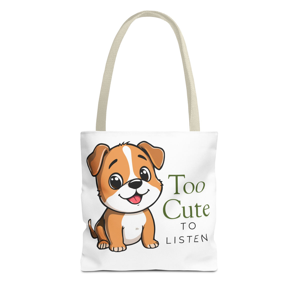 "Too Cute to Listen" Puppy Tote Bag