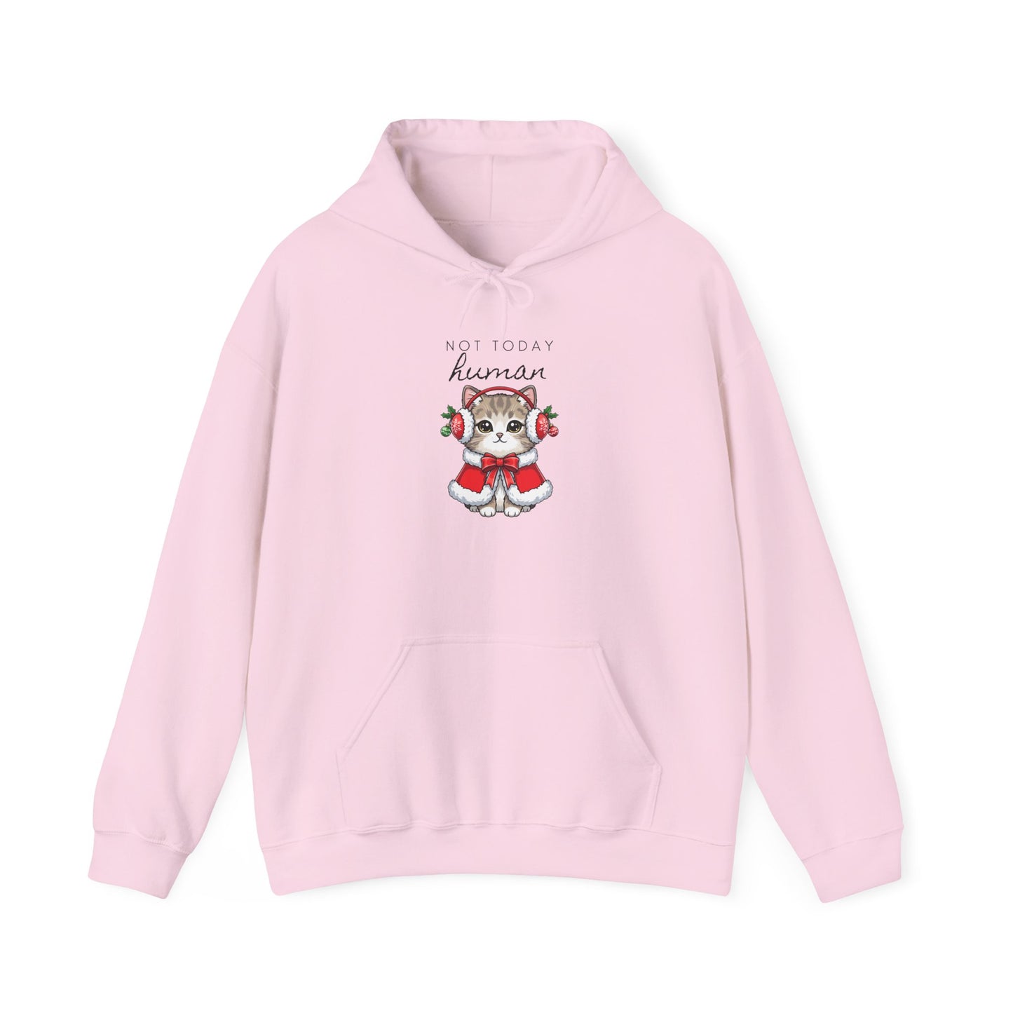 Cute Kitten in Santa Outfit Hoodie - "Tis the Season to Be Kawaii" Christmas Sweatshirt