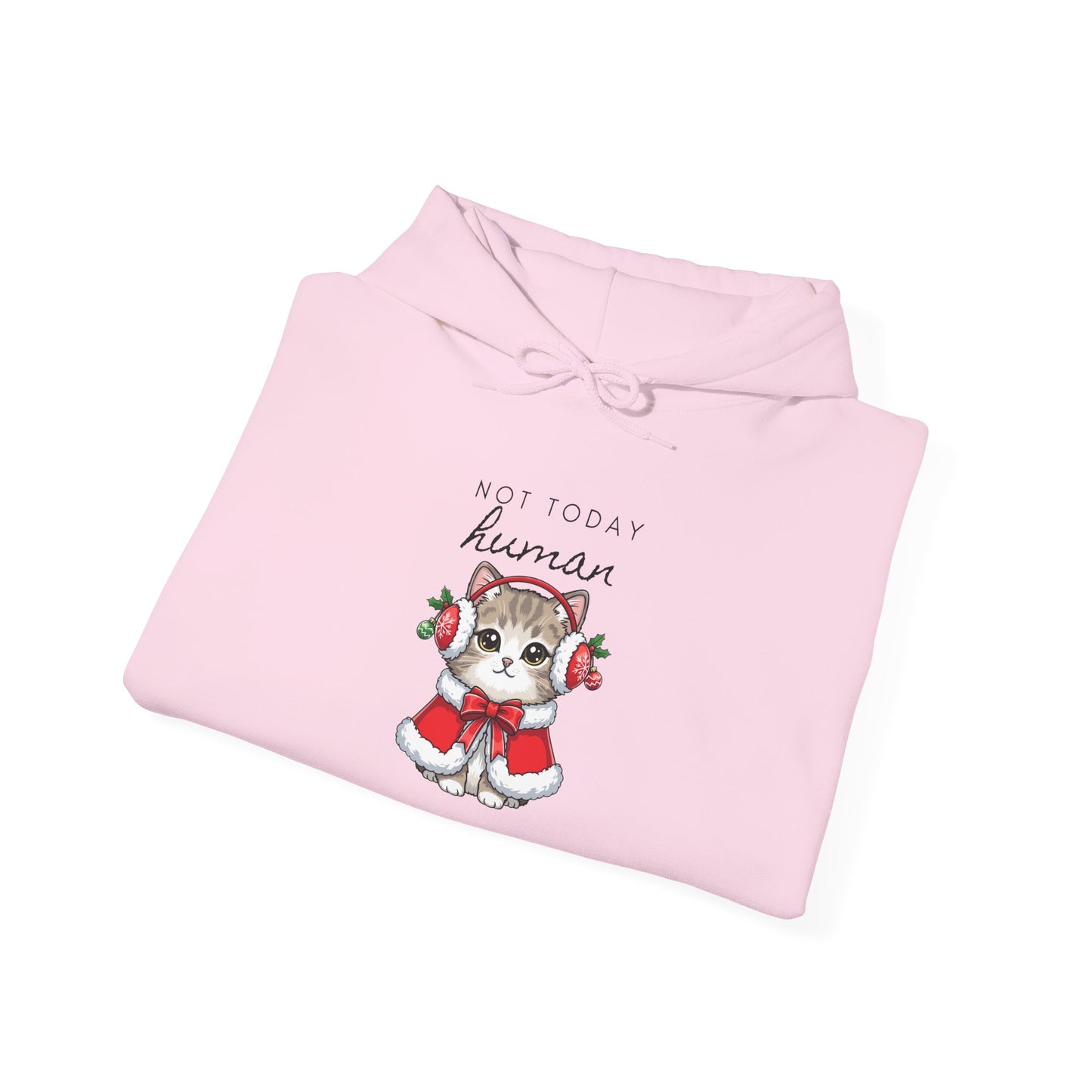 Cute Kitten in Santa Outfit Hoodie - "Tis the Season to Be Kawaii" Christmas Sweatshirt