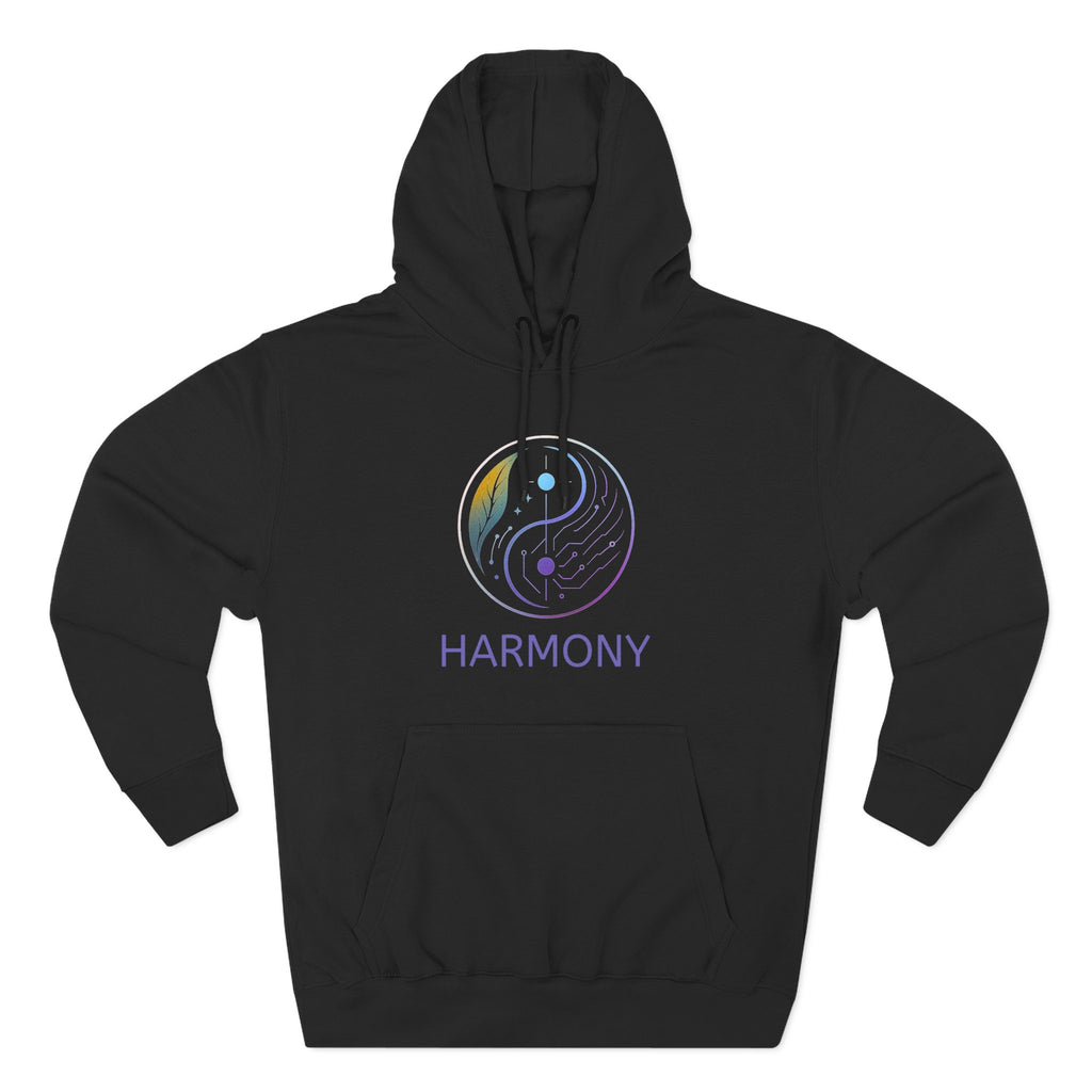 Harmony Three-Panel Fleece Hoodie, Comfortable Hoodie, Cozy Sweatshirt, Casual Wear, Gift for Friends, Energetic Design