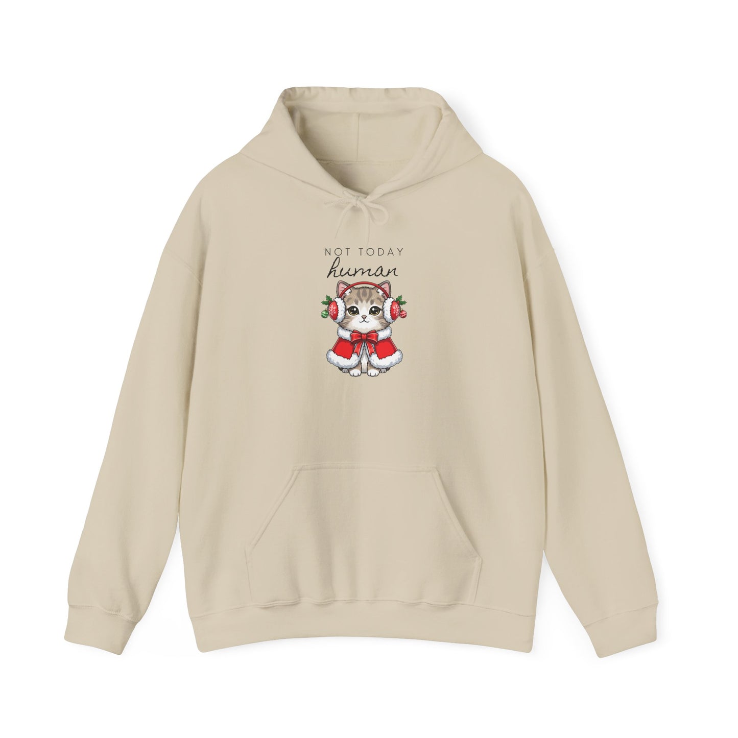 Cute Kitten in Santa Outfit Hoodie - "Tis the Season to Be Kawaii" Christmas Sweatshirt