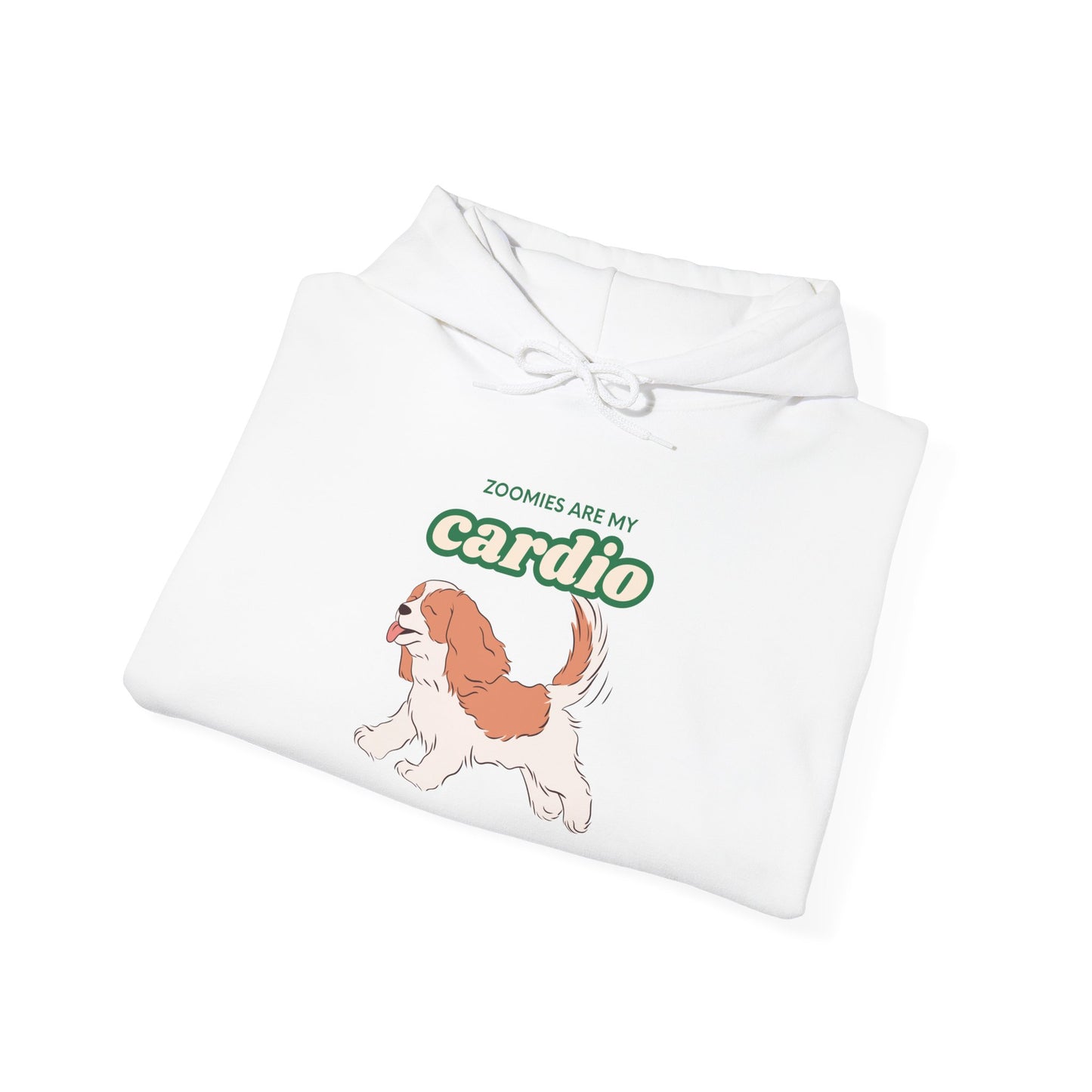 Cardio Cavalier Hoodie — Cute Dog Graphic Pullover ('Today is my cardio')