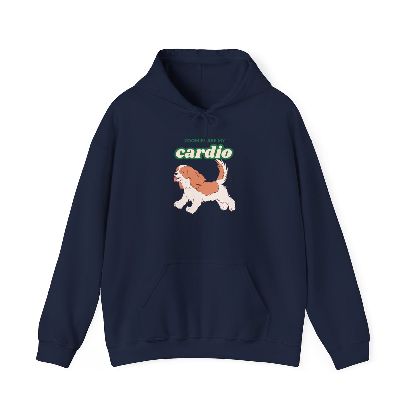 Cardio Cavalier Hoodie — Cute Dog Graphic Pullover ('Today is my cardio')