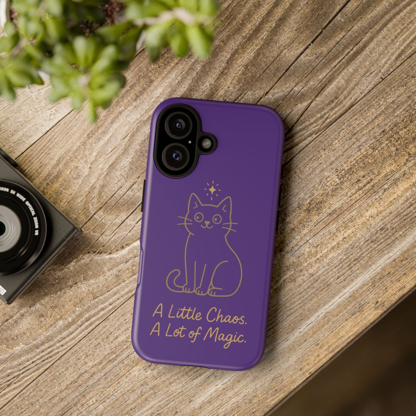 Phone Case — "A Little Chaos, A Lot of Magic" Cute Cat Protective Cover