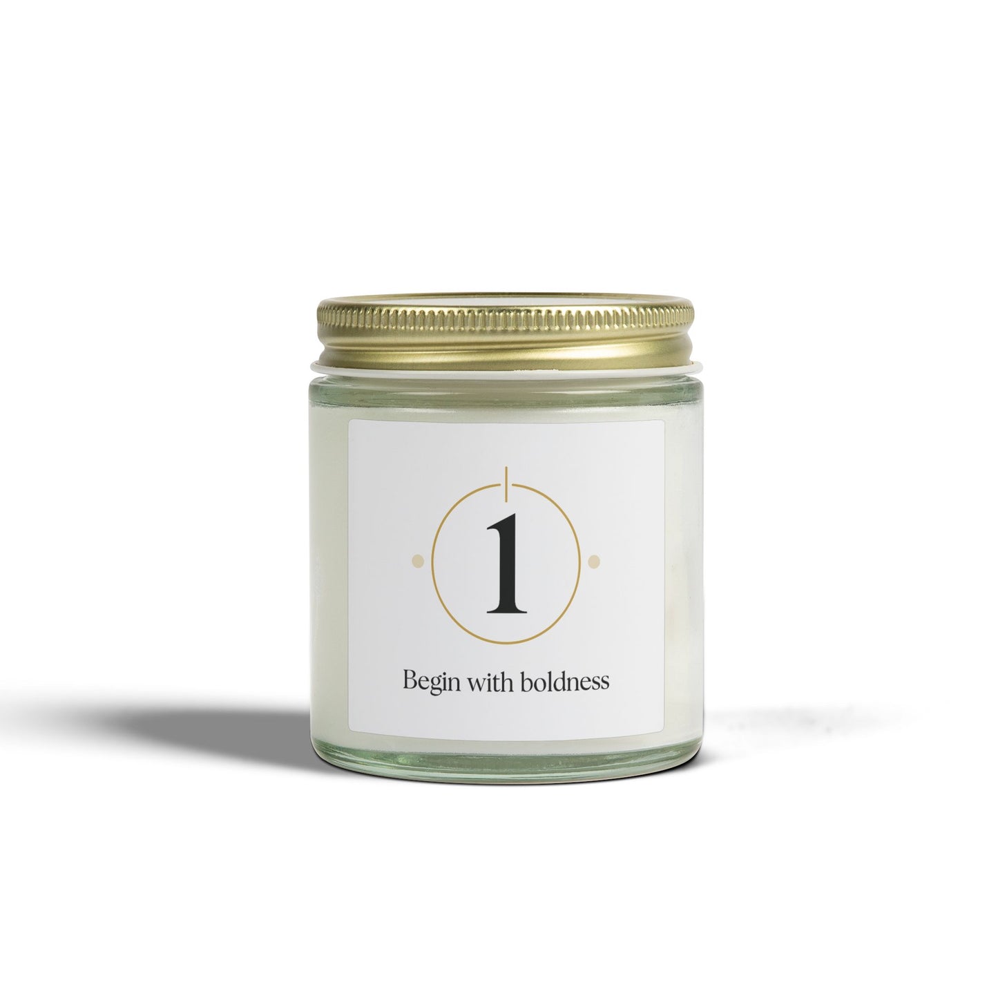 Coconut Apricot Scented Candle (4oz/9oz) — “Begin with Boldness” Aromatherapy Jar