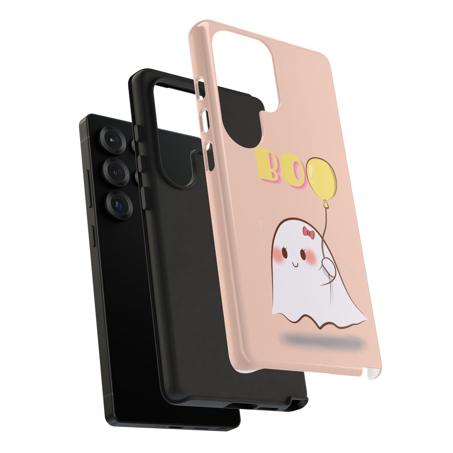 Cute Ghost 'Boo' Phone Case – Pink Balloon Protective Case