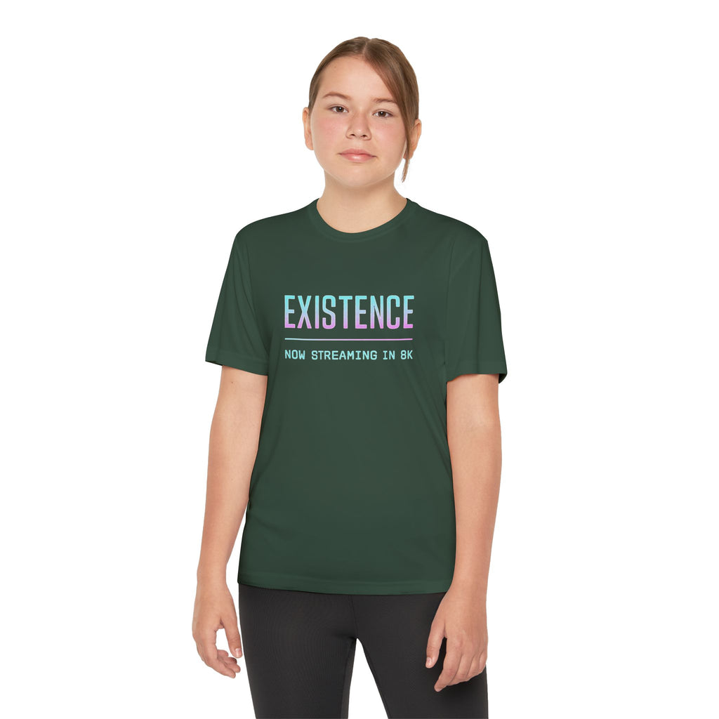 Youth Competitor Tee - Existence Motivational Shirt, Activewear for Teens, Sports Tee, Gift for Young Athletes, Fitness Apparel