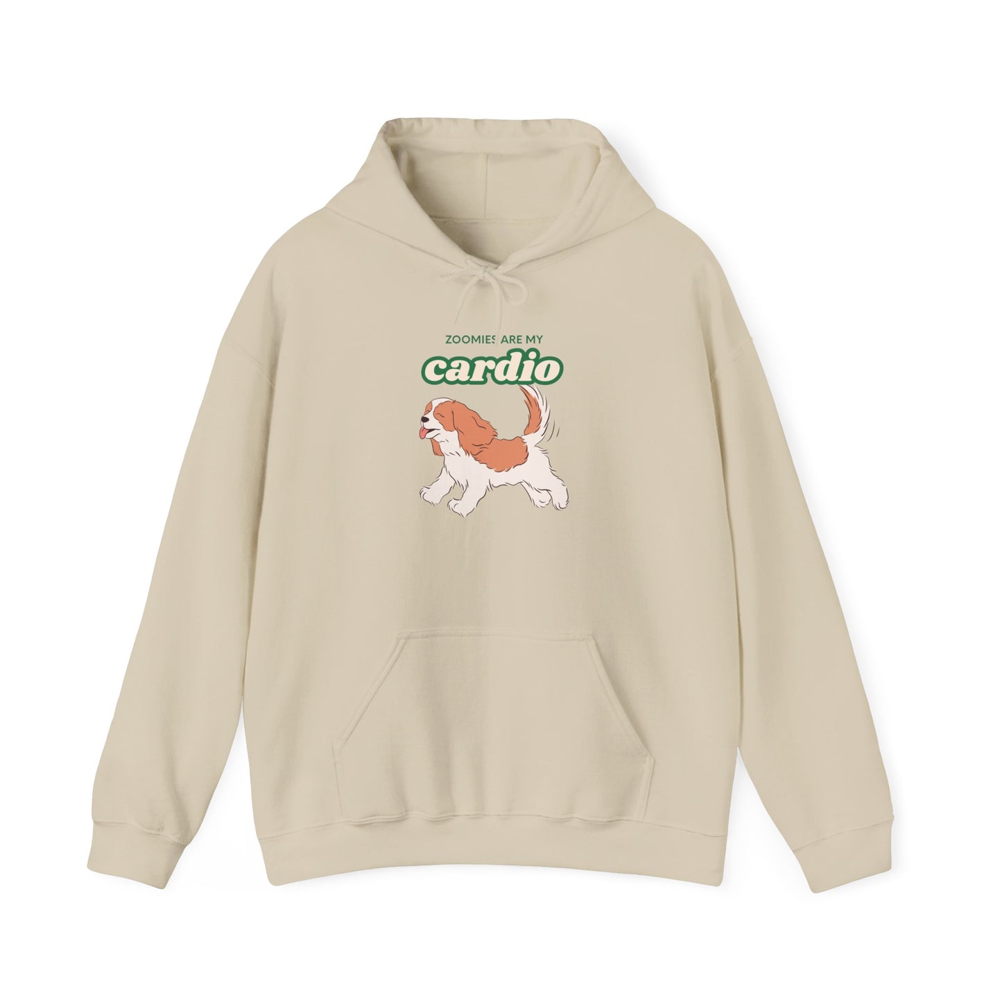 Cardio Cavalier Hoodie — Cute Dog Graphic Pullover ('Today is my cardio')