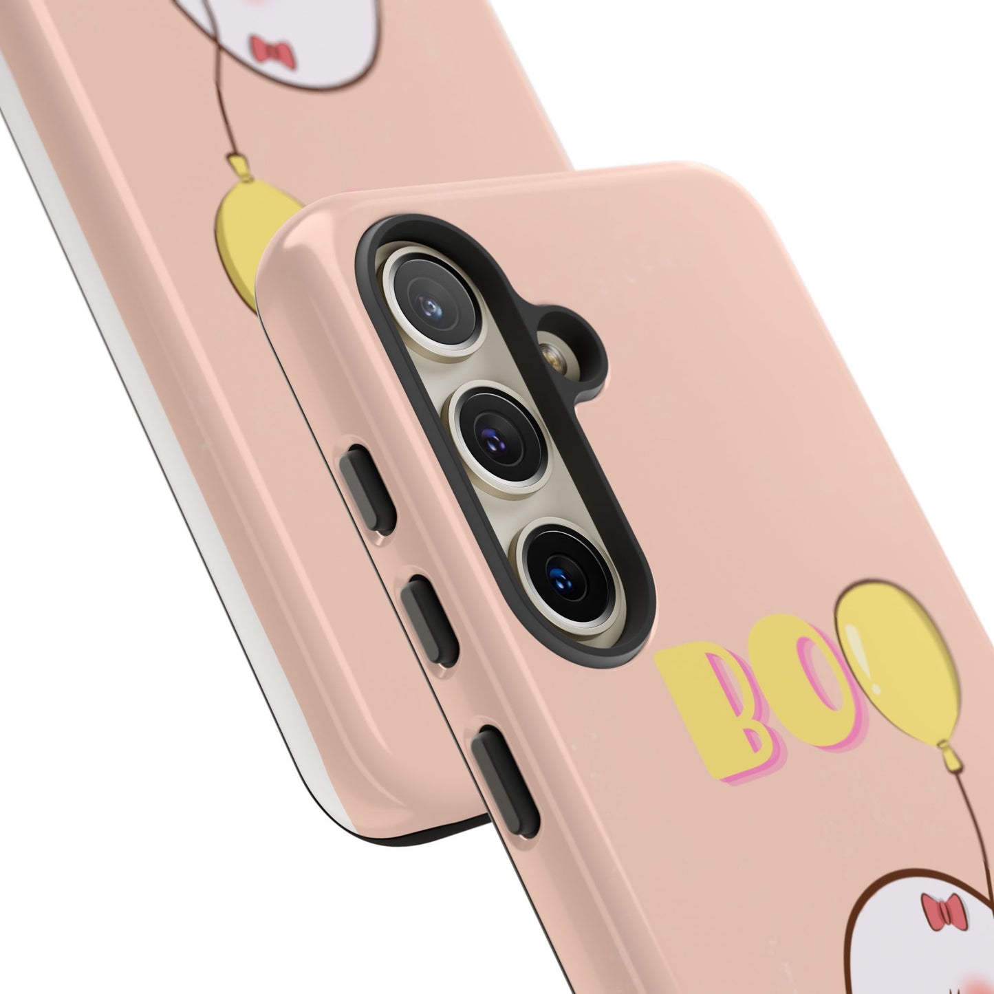 Cute Ghost 'Boo' Phone Case – Pink Balloon Protective Case