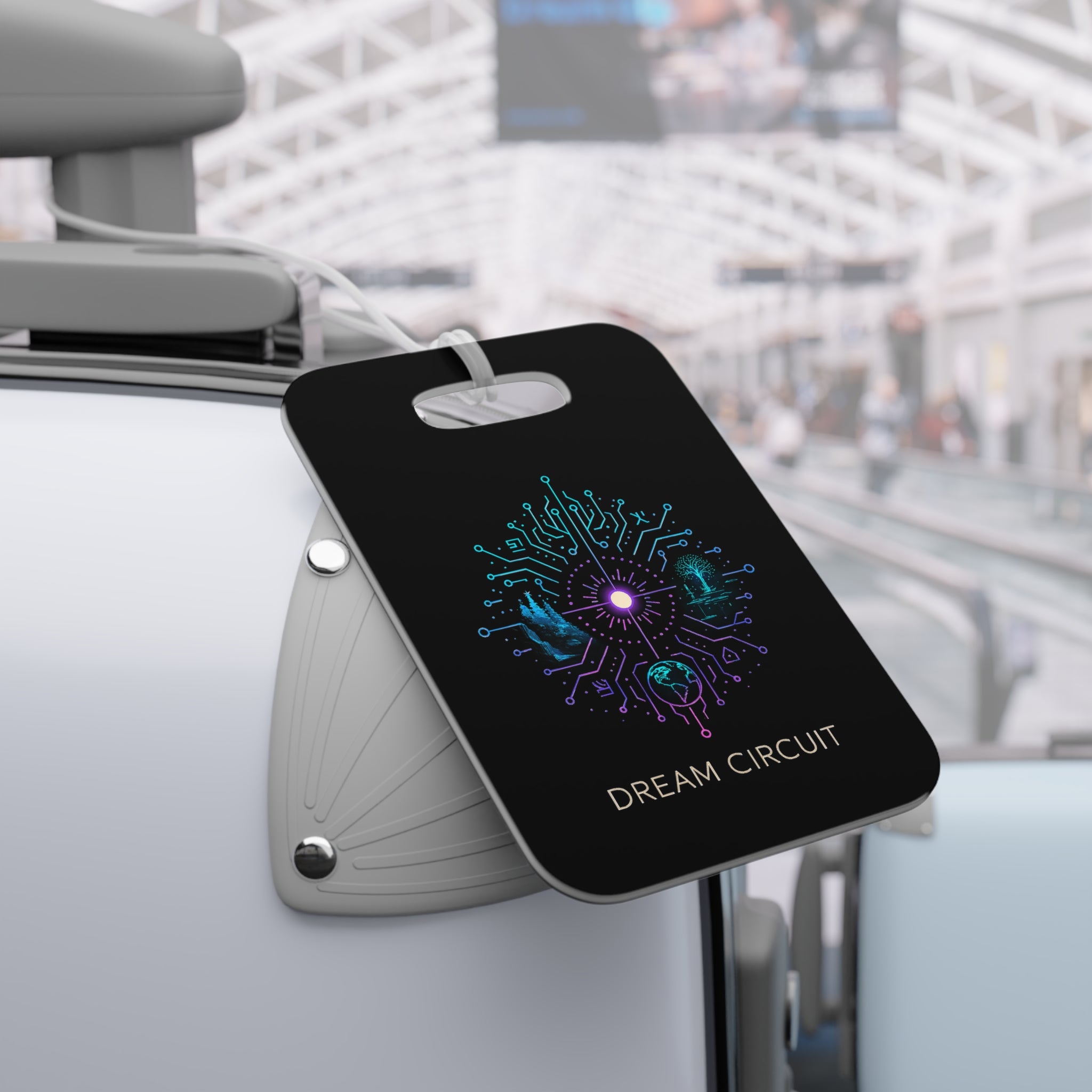 Tech-Inspired Luggage Tags, Dream Circuit Travel Accessory, Personalized Suitcase Identifier, Geeky Gift for Travelers, Adventure Ready