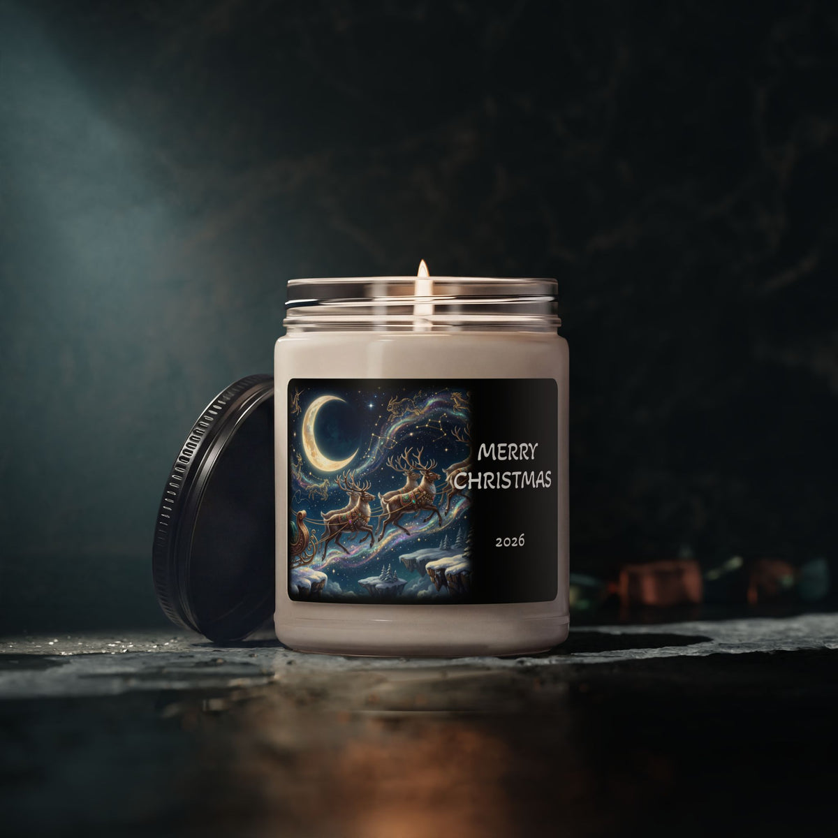 Merry Christmas Reindeer Soy Candle