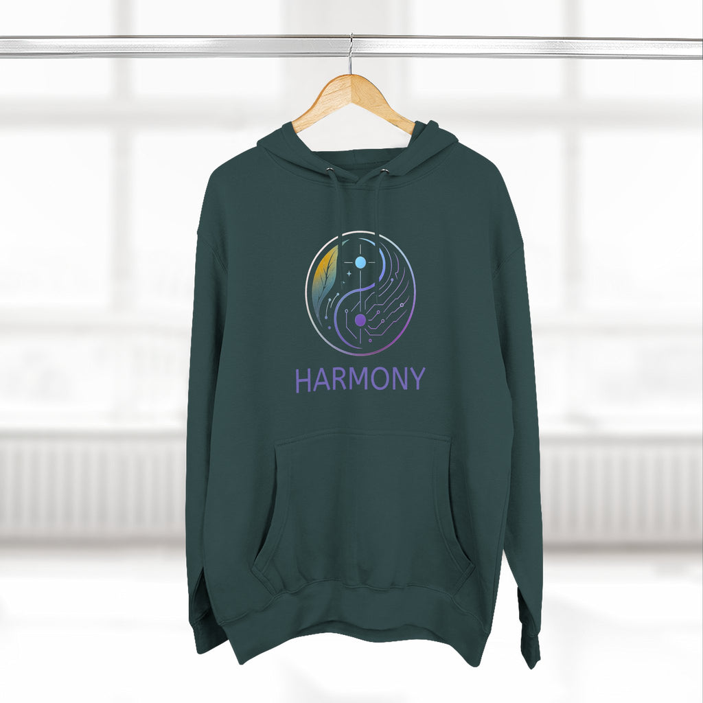 Harmony Three-Panel Fleece Hoodie, Comfortable Hoodie, Cozy Sweatshirt, Casual Wear, Gift for Friends, Energetic Design