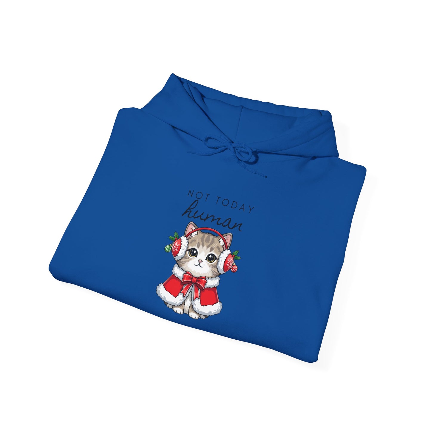 Cute Kitten in Santa Outfit Hoodie - "Tis the Season to Be Kawaii" Christmas Sweatshirt