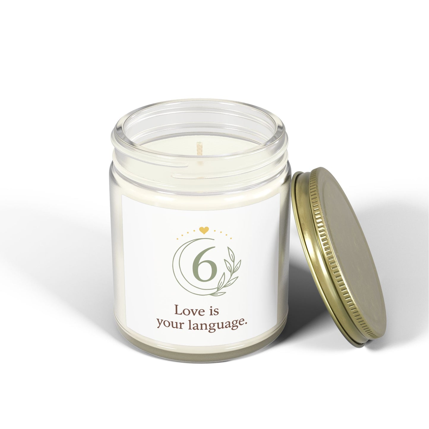 Coconut Apricot Soy Candle (4oz & 9oz) — 'Love is Your Language' Scented Jar