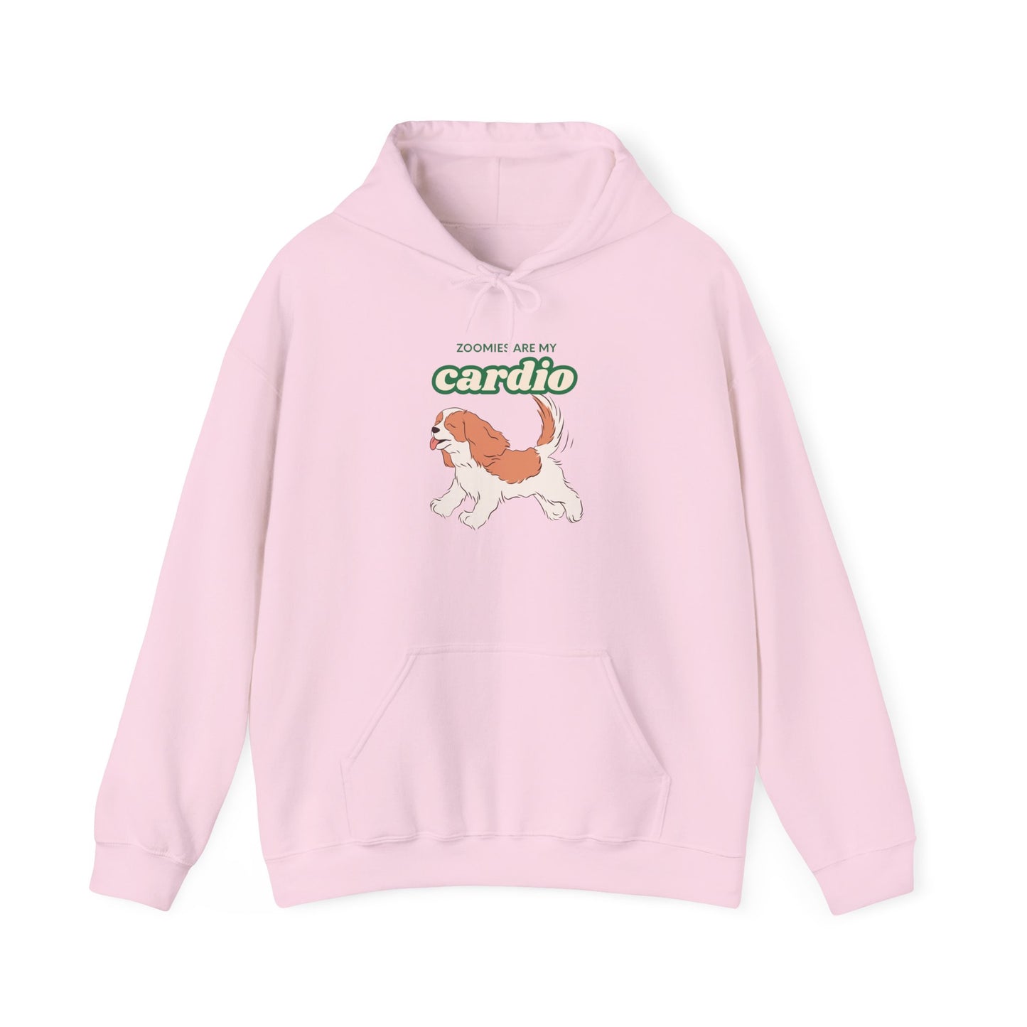 Cardio Cavalier Hoodie — Cute Dog Graphic Pullover ('Today is my cardio')
