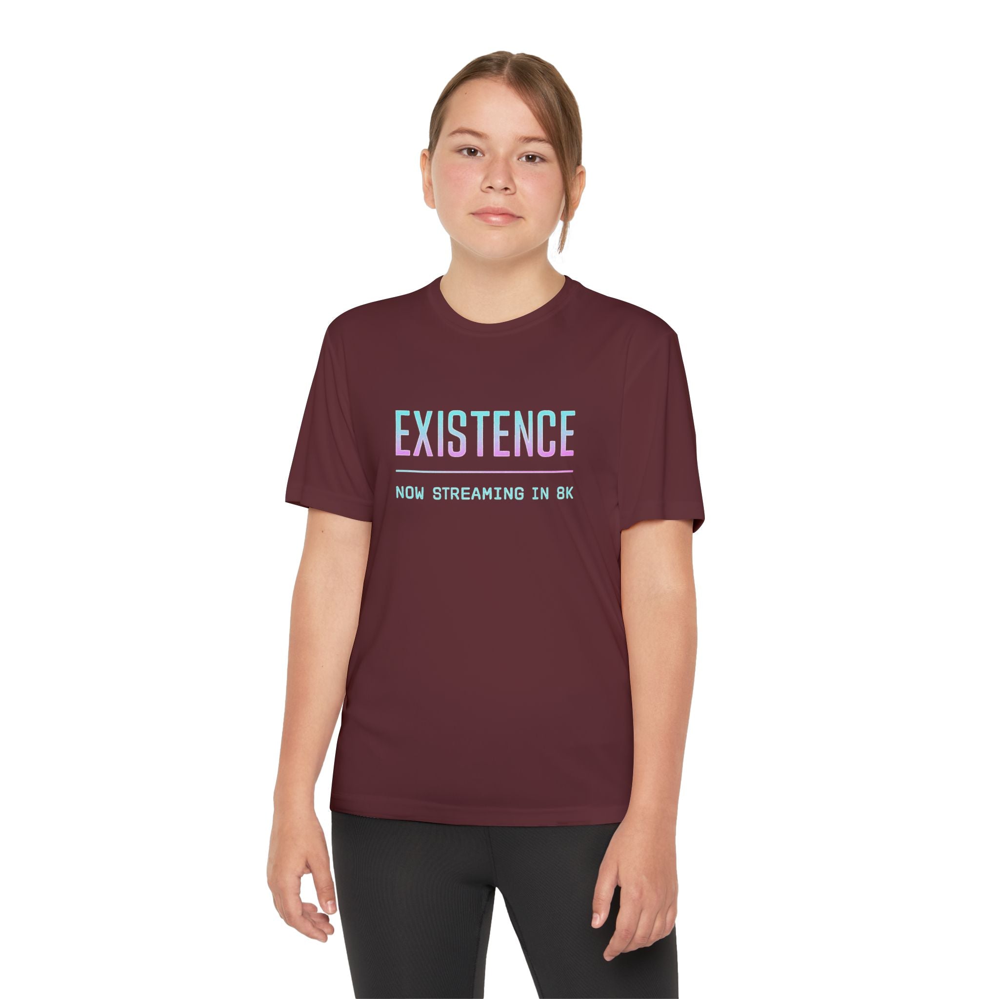 Youth Competitor Tee - Existence Motivational Shirt, Activewear for Teens, Sports Tee, Gift for Young Athletes, Fitness Apparel