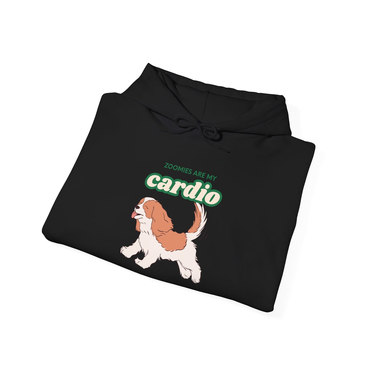 Cardio Cavalier Hoodie — Cute Dog Graphic Pullover ('Today is my cardio')