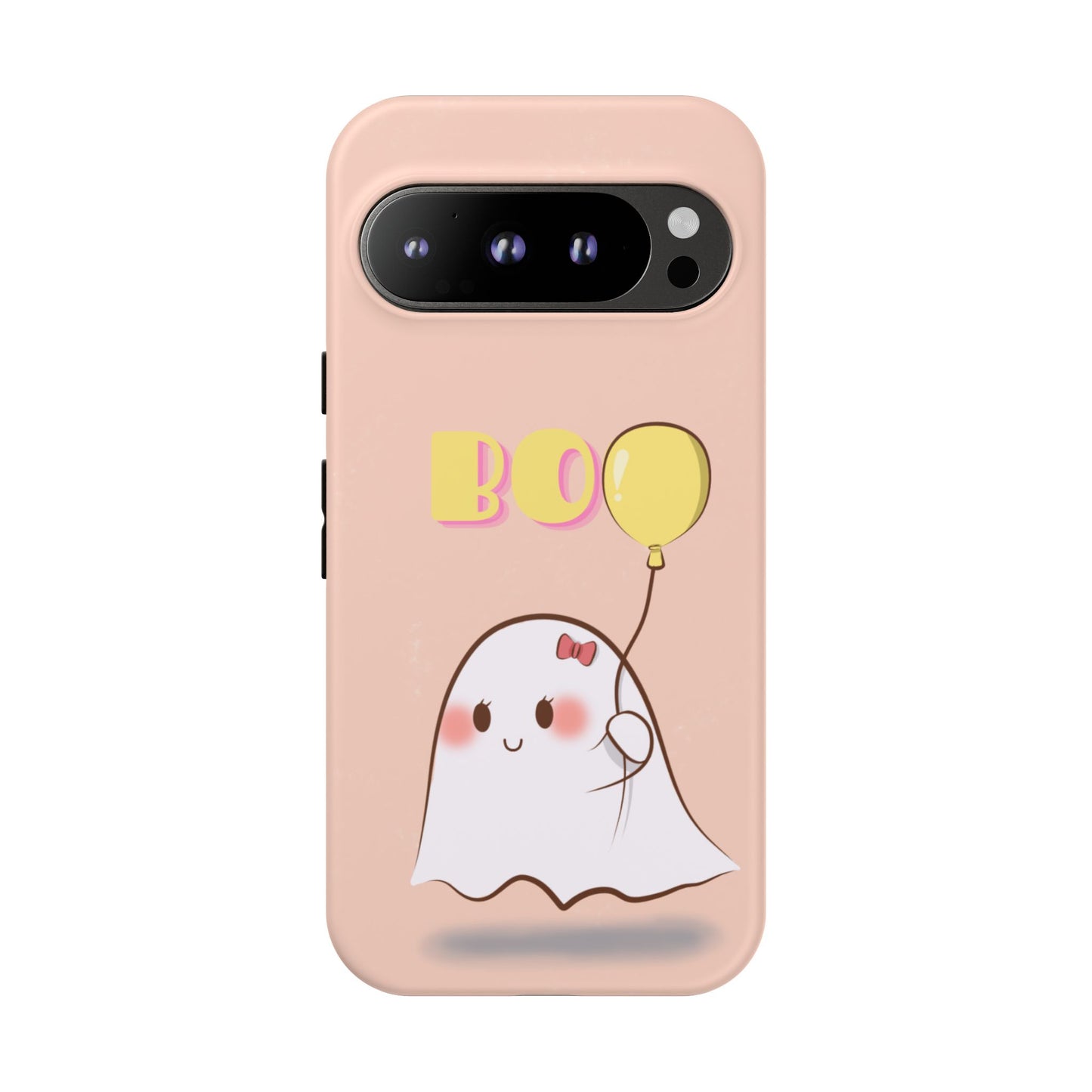 Cute Ghost 'Boo' Phone Case – Pink Balloon Protective Case