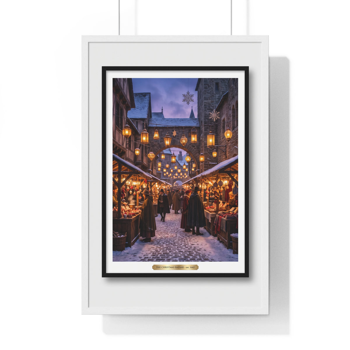 Enchanted Winter Christmas Market Framed Poster