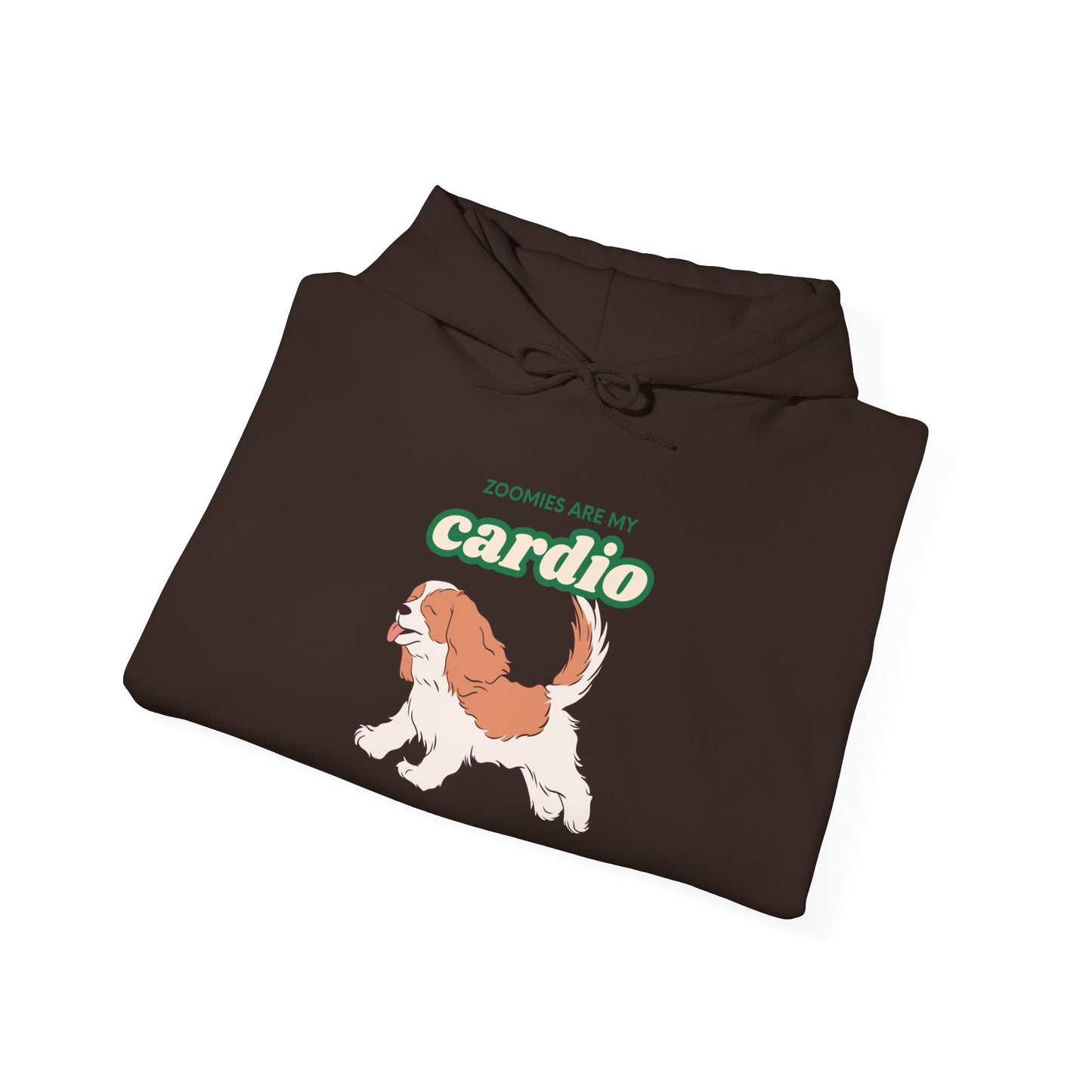 Cardio Cavalier Hoodie — Cute Dog Graphic Pullover ('Today is my cardio')