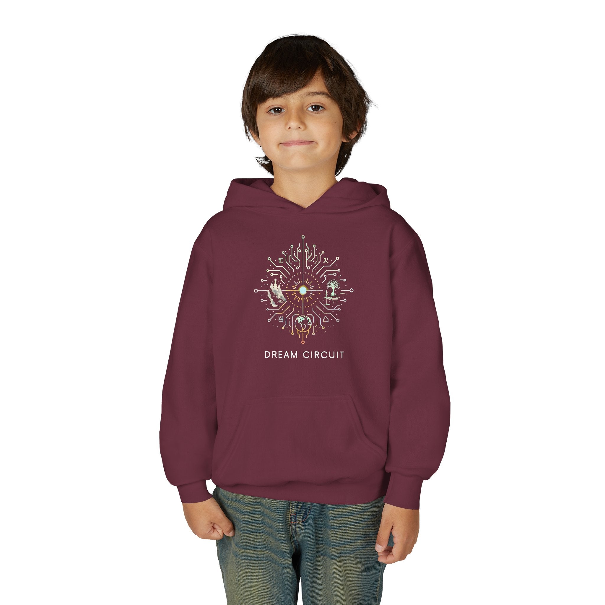 Dream Circuit Youth Hooded Sweatshirt - Tech Vibe Apparel, Perfect for Teens, Gift for Gamers, Unisex, Comfortable & Stylish
