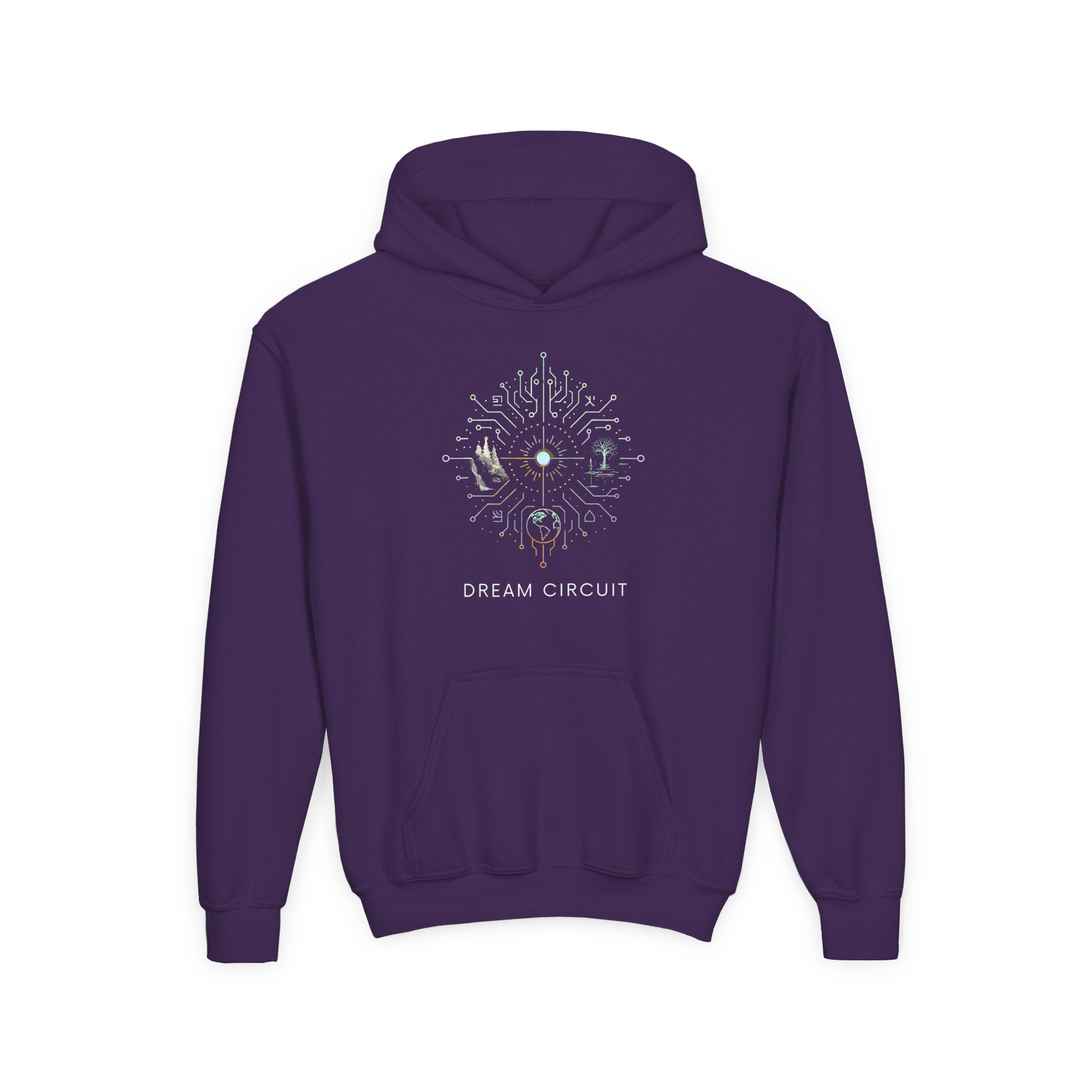 Dream Circuit Youth Hooded Sweatshirt - Tech Vibe Apparel, Perfect for Teens, Gift for Gamers, Unisex, Comfortable & Stylish