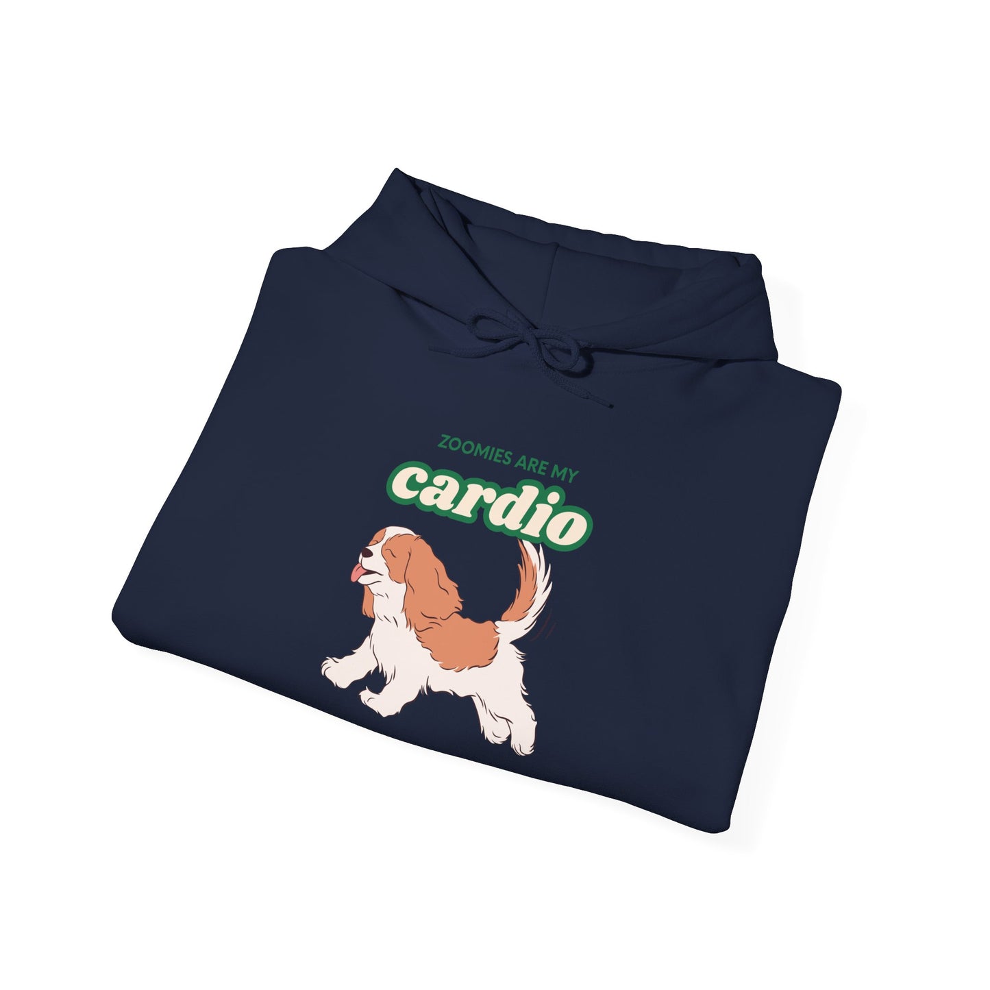 Cardio Cavalier Hoodie — Cute Dog Graphic Pullover ('Today is my cardio')