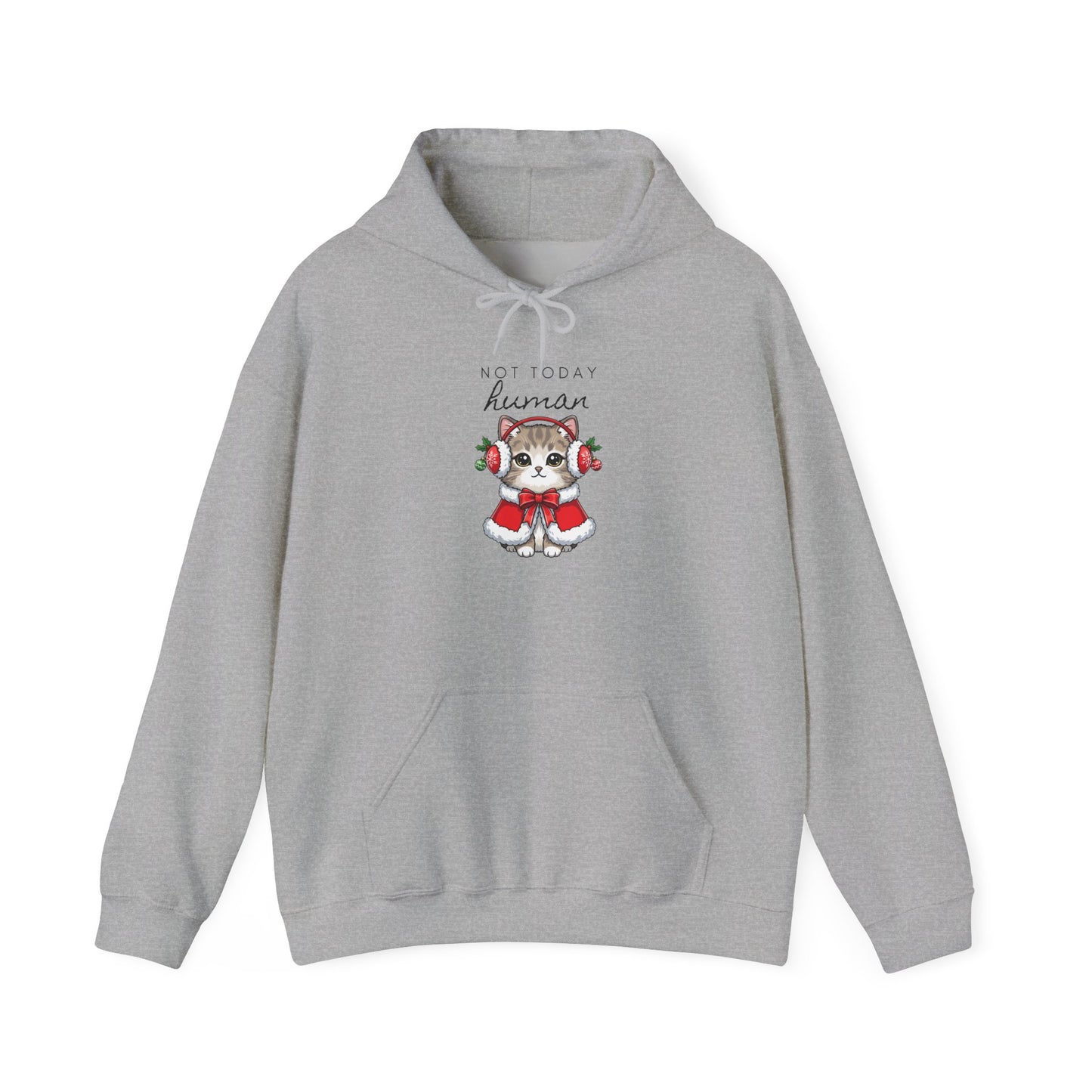 Cute Kitten in Santa Outfit Hoodie - "Tis the Season to Be Kawaii" Christmas Sweatshirt