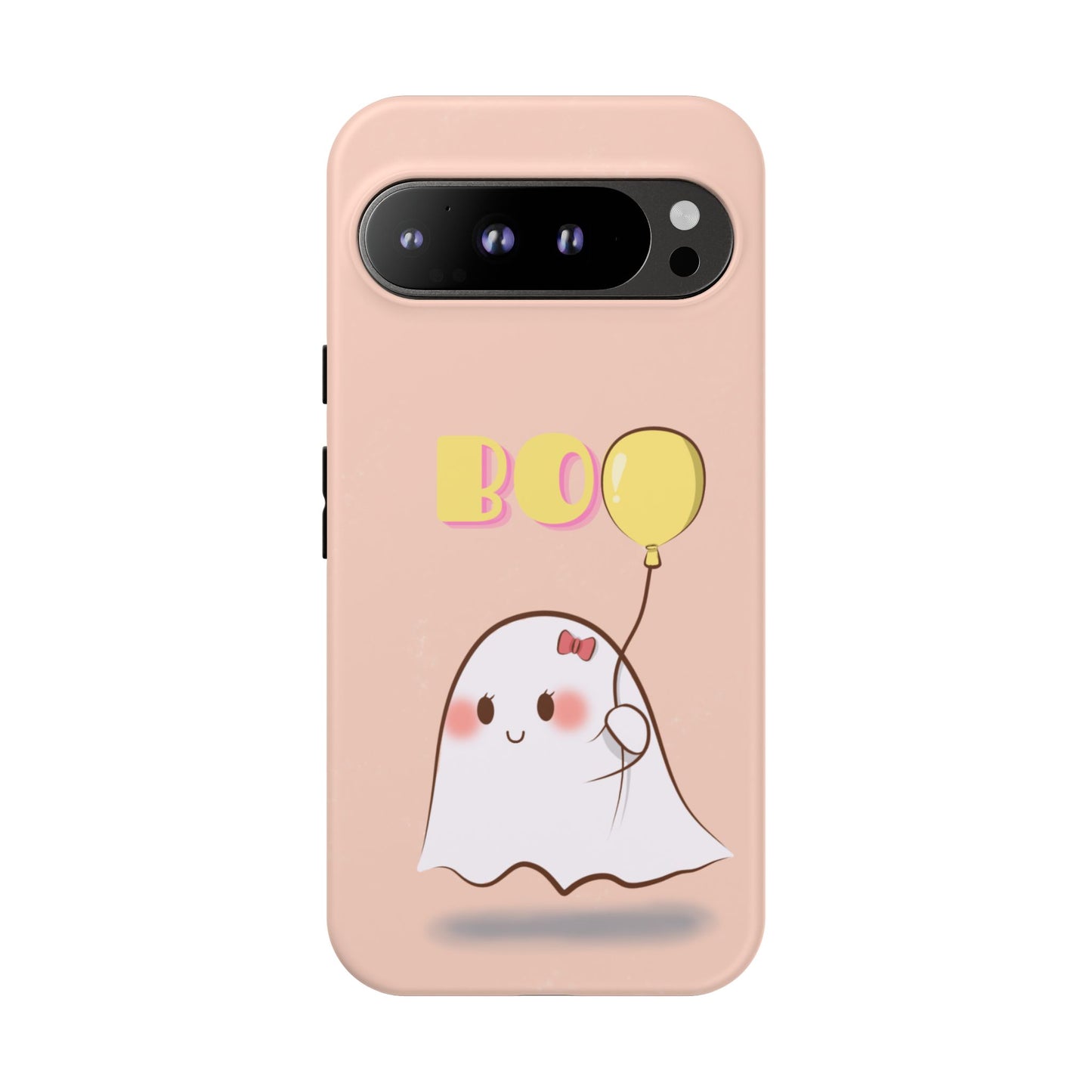 Cute Ghost 'Boo' Phone Case – Pink Balloon Protective Case