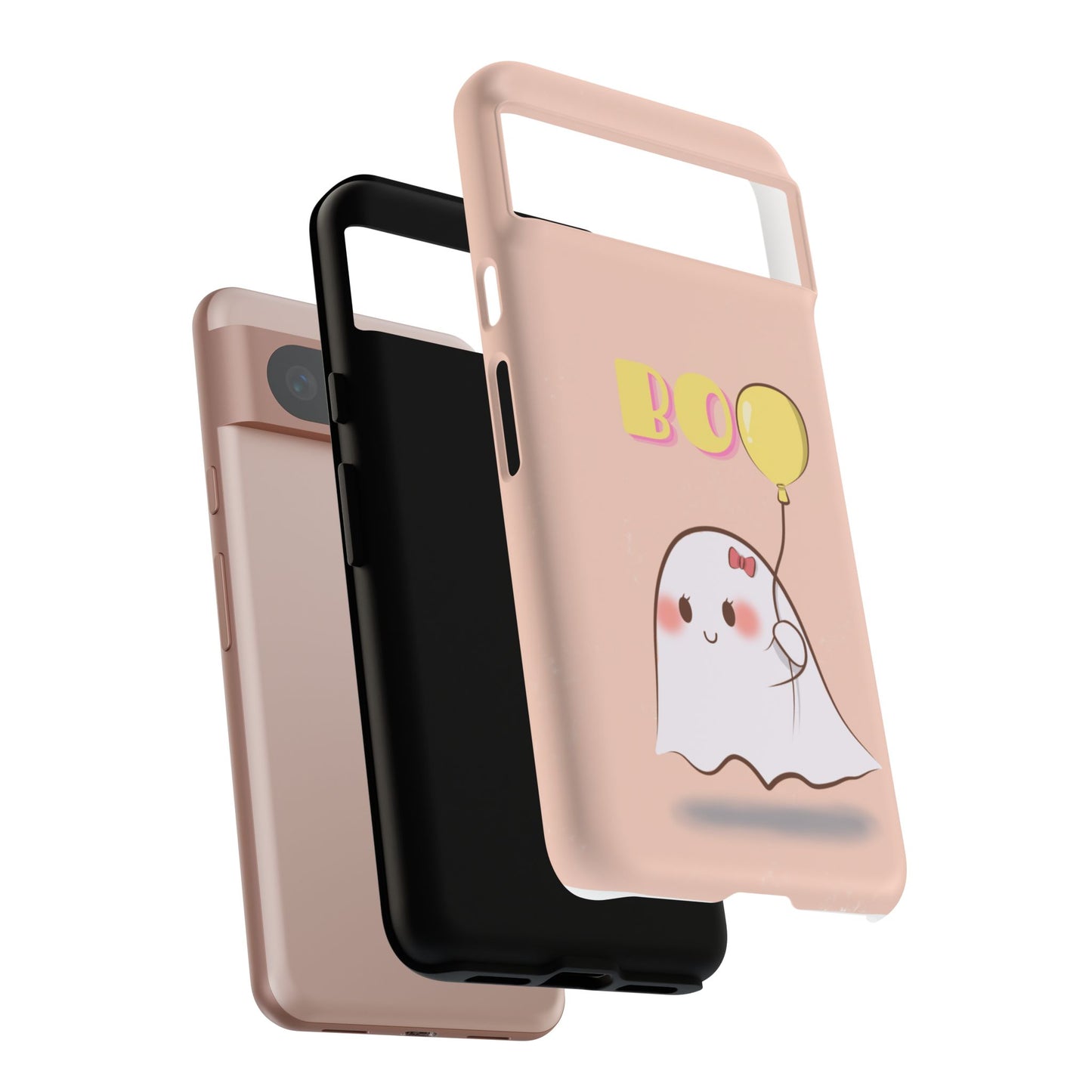 Cute Ghost 'Boo' Phone Case – Pink Balloon Protective Case