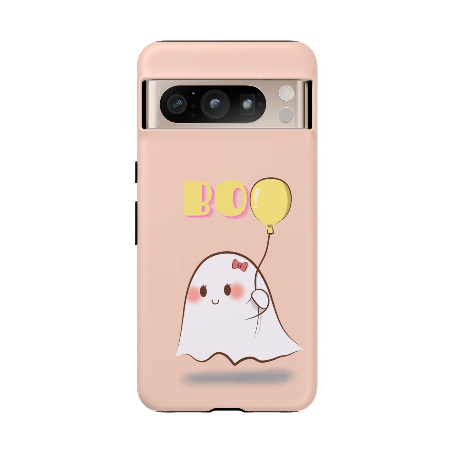 Cute Ghost 'Boo' Phone Case – Pink Balloon Protective Case