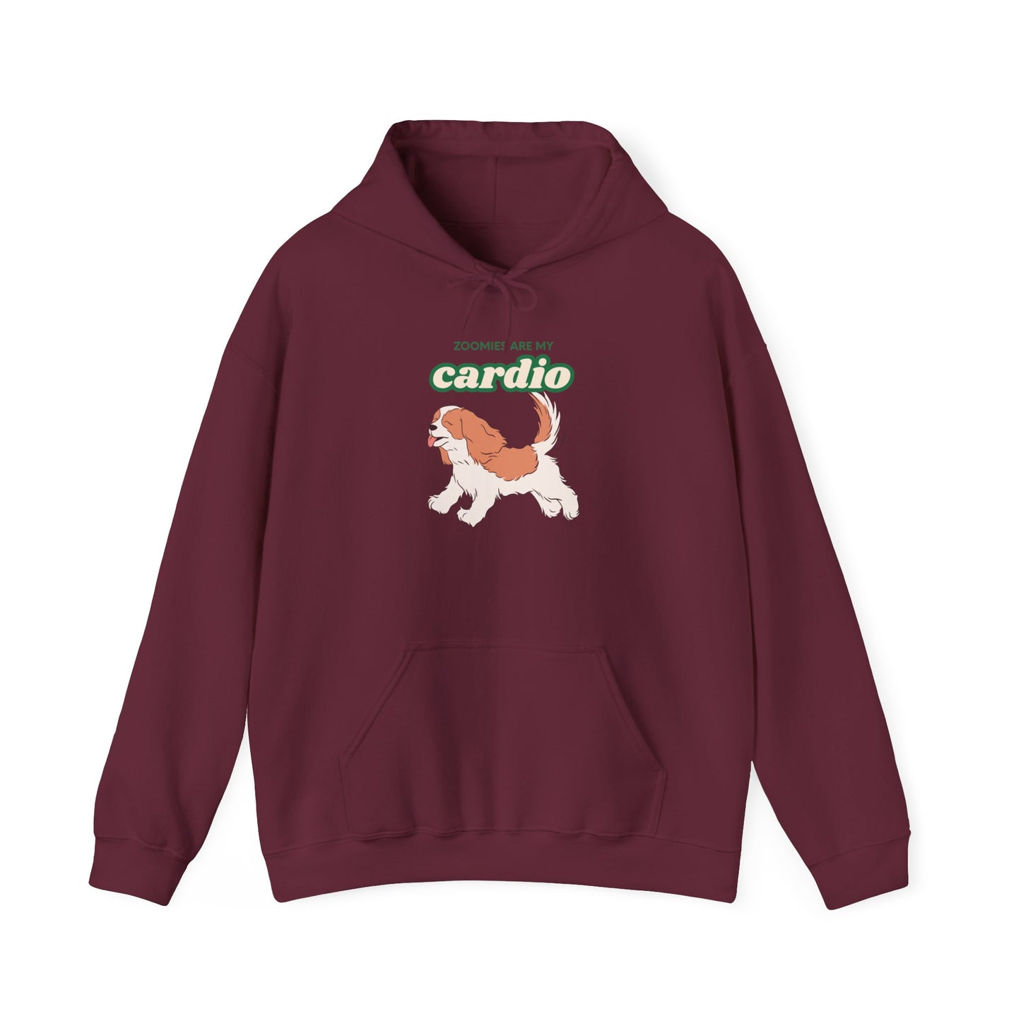 Cardio Cavalier Hoodie — Cute Dog Graphic Pullover ('Today is my cardio')