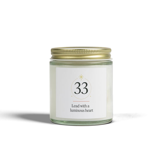 Coconut Apricot Scented Candle (4oz & 9oz) — '33 Lead with a Luminous Heart' Jar Candle