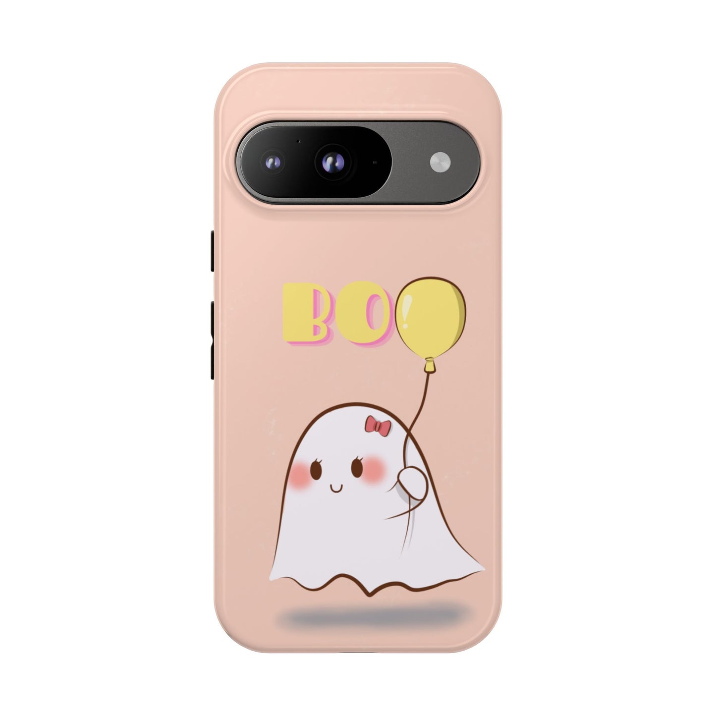 Cute Ghost 'Boo' Phone Case – Pink Balloon Protective Case