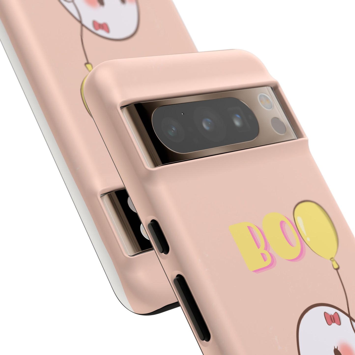 Cute Ghost 'Boo' Phone Case – Pink Balloon Protective Case