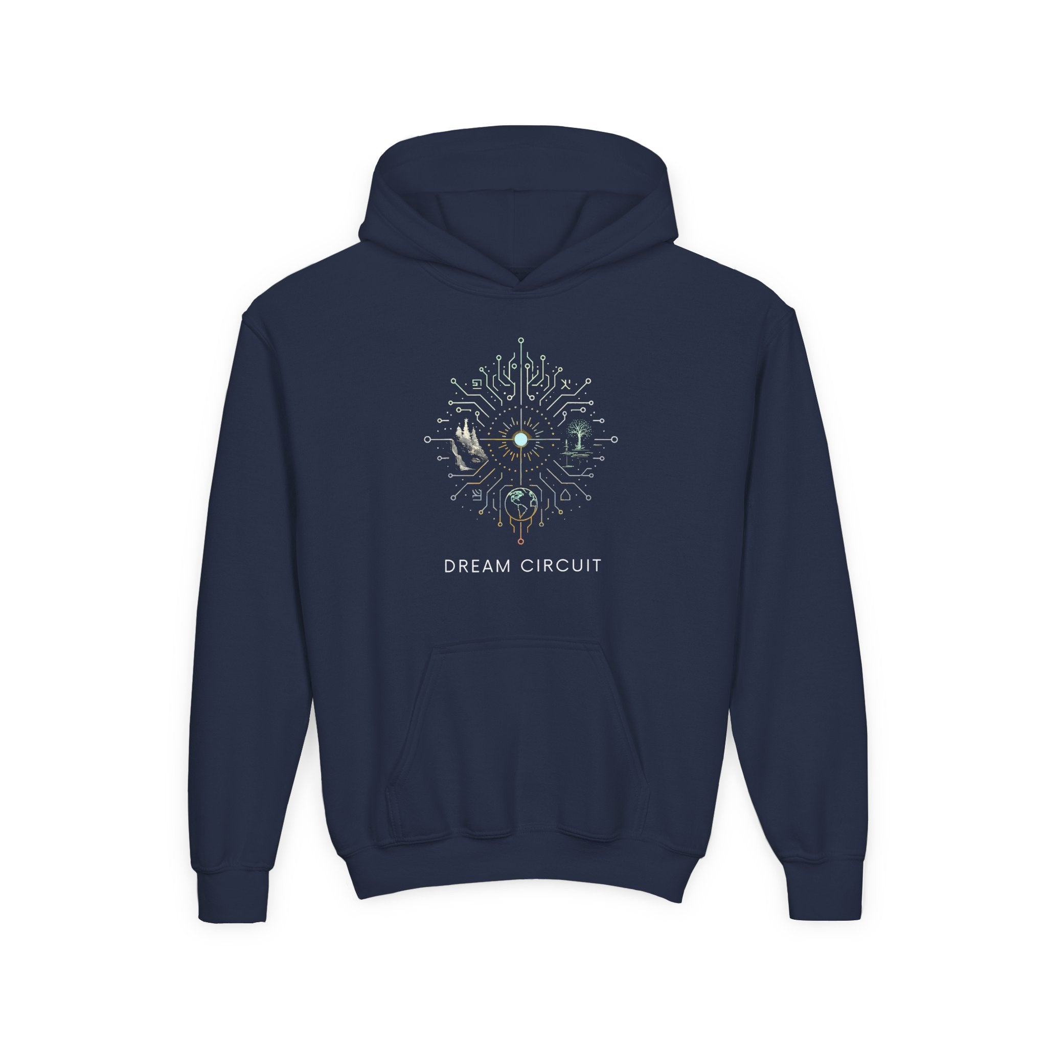 Dream Circuit Youth Hooded Sweatshirt - Tech Vibe Apparel, Perfect for Teens, Gift for Gamers, Unisex, Comfortable & Stylish