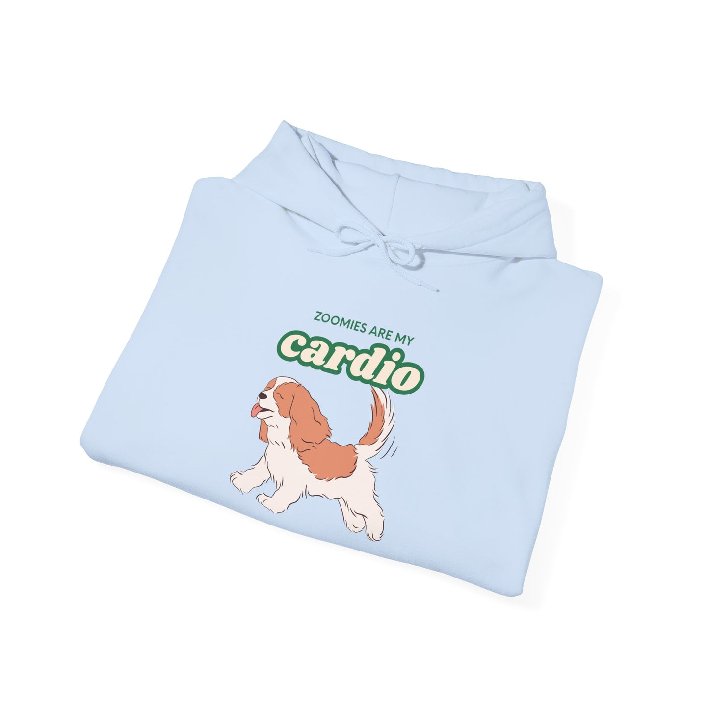 Cardio Cavalier Hoodie — Cute Dog Graphic Pullover ('Today is my cardio')