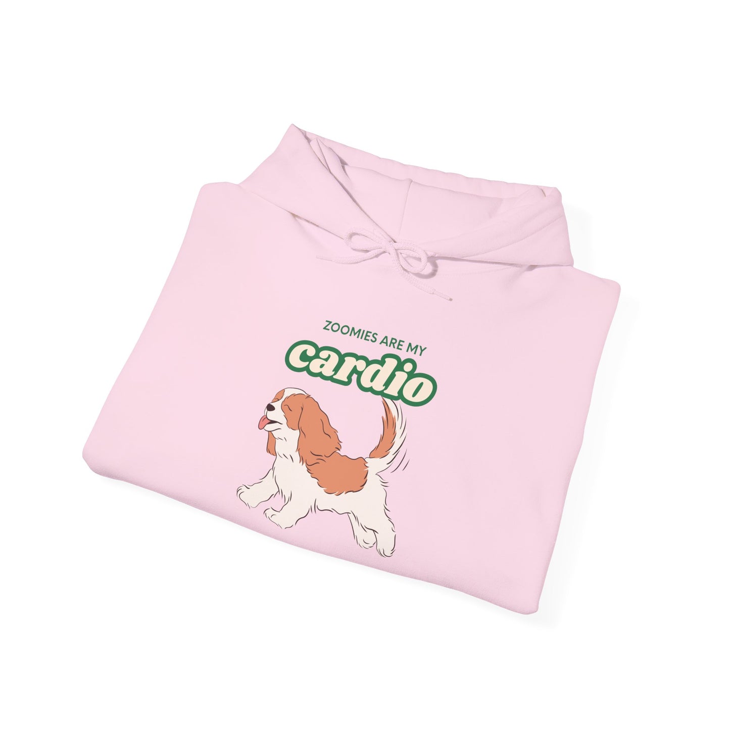 Cardio Cavalier Hoodie — Cute Dog Graphic Pullover ('Today is my cardio')
