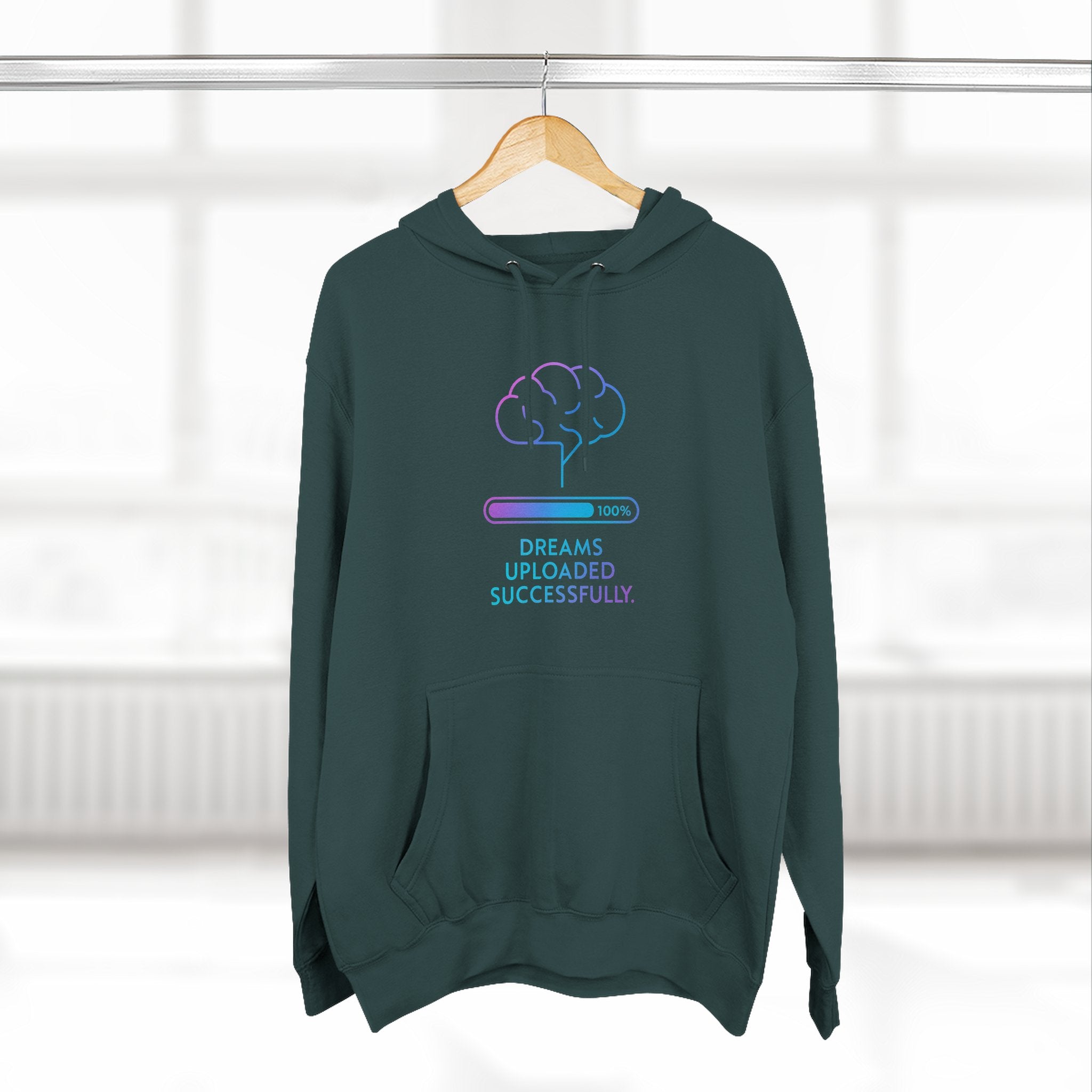 Dreams Uploaded Hoodie | Cozy Fleece Sweatshirt, Perfect for Gamers, Tech Lovers, Unique Gift, Motivational Wear