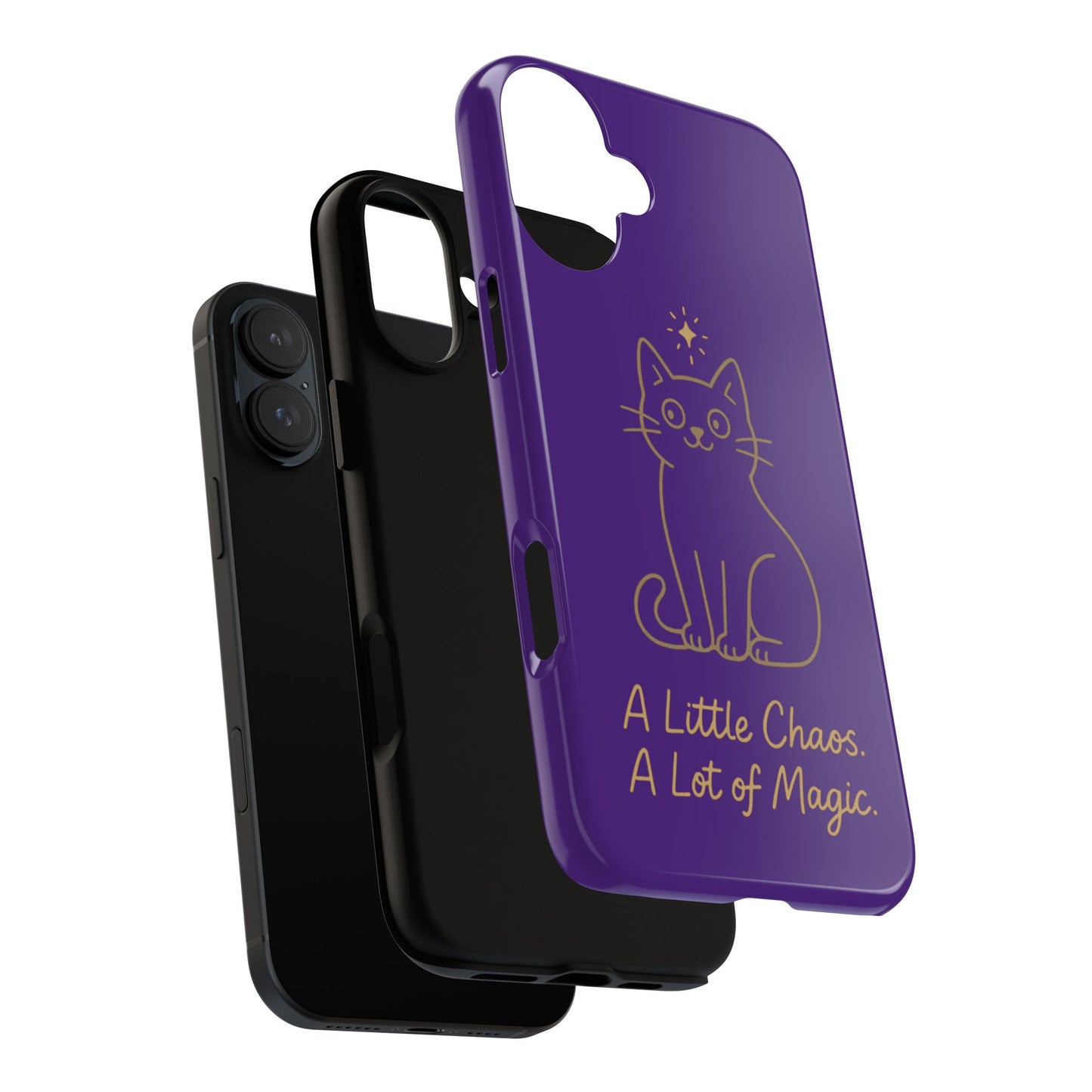 Phone Case — "A Little Chaos, A Lot of Magic" Cute Cat Protective Cover