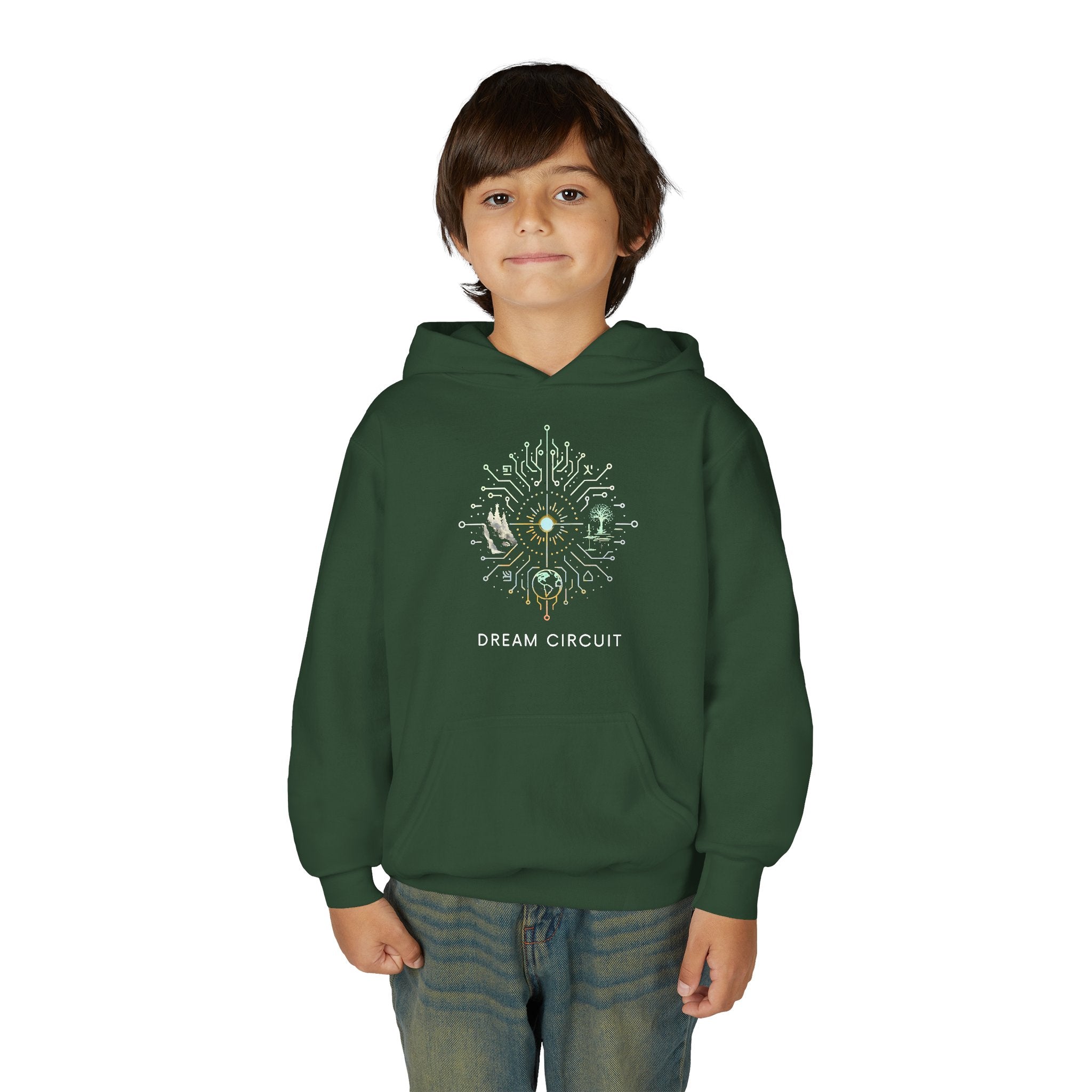 Dream Circuit Youth Hooded Sweatshirt - Tech Vibe Apparel, Perfect for Teens, Gift for Gamers, Unisex, Comfortable & Stylish