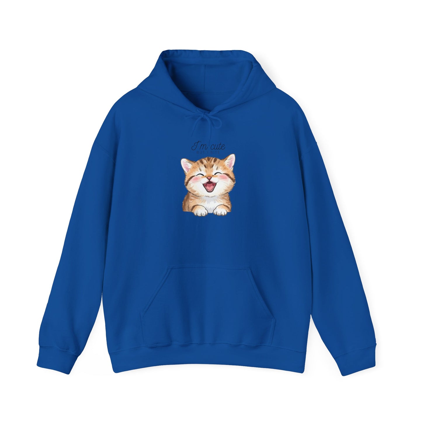 Cute Smiling Kitten Hoodie – “I’m Cute” Cat Graphic Sweatshirt