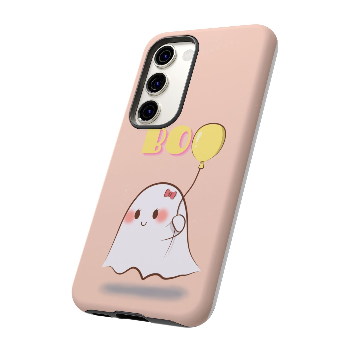 Cute Ghost 'Boo' Phone Case – Pink Balloon Protective Case